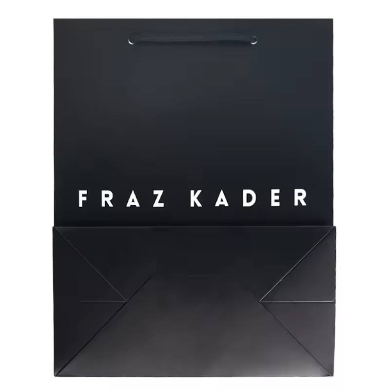structured black 250gsm paper shopping bag for boutiques - view 5