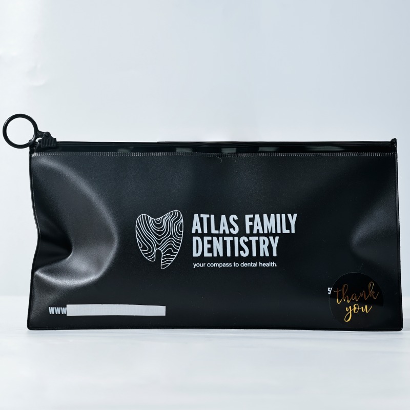 Black Frosted Ring-Pull PVC Pouch