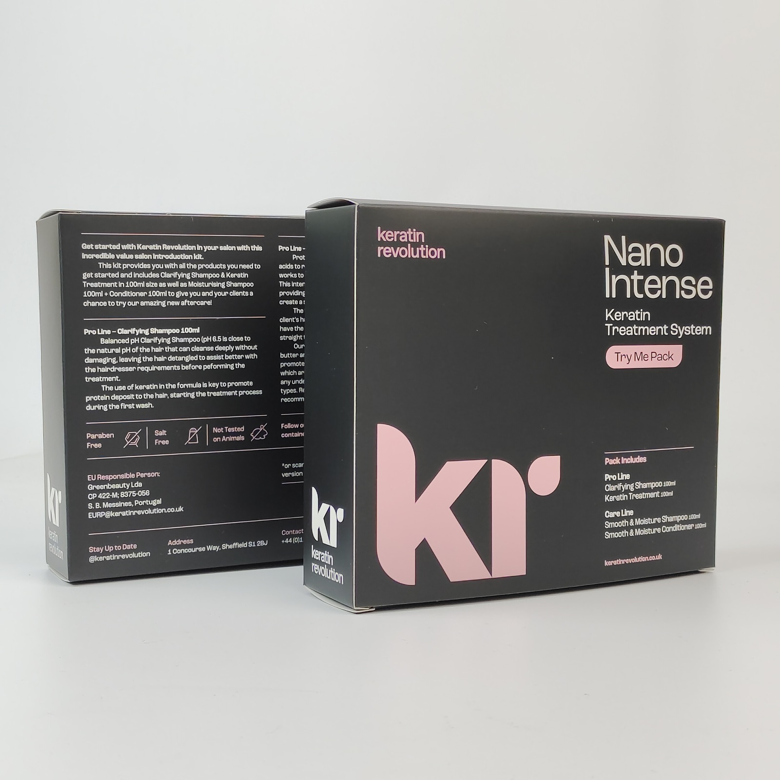 black custom hair care folding carton for a product set - view 4