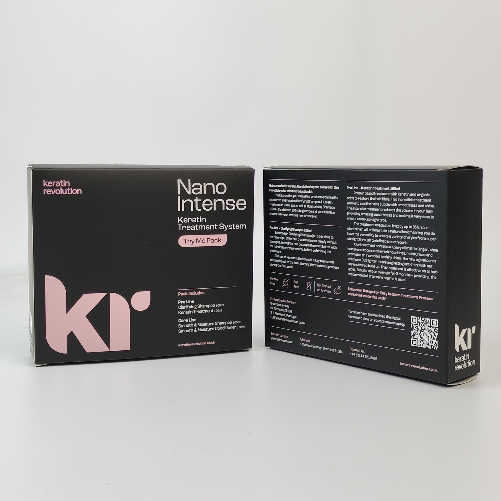 black custom hair care folding carton for a product set - view 5