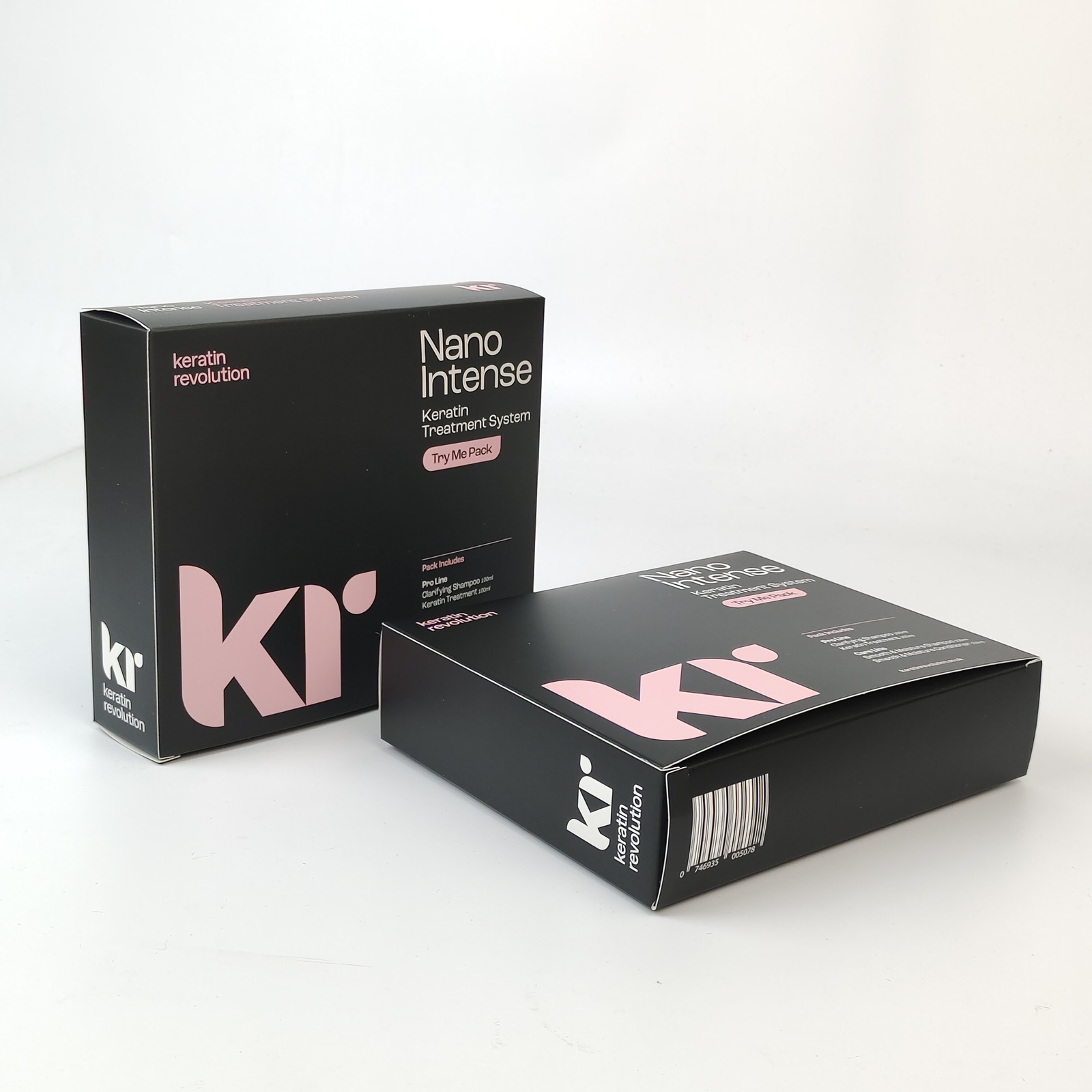 black custom hair care folding carton for a product set - view 6