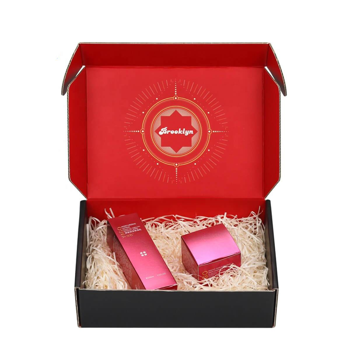black printed ecommerce mailer box with contrasting interior artwork - view 3