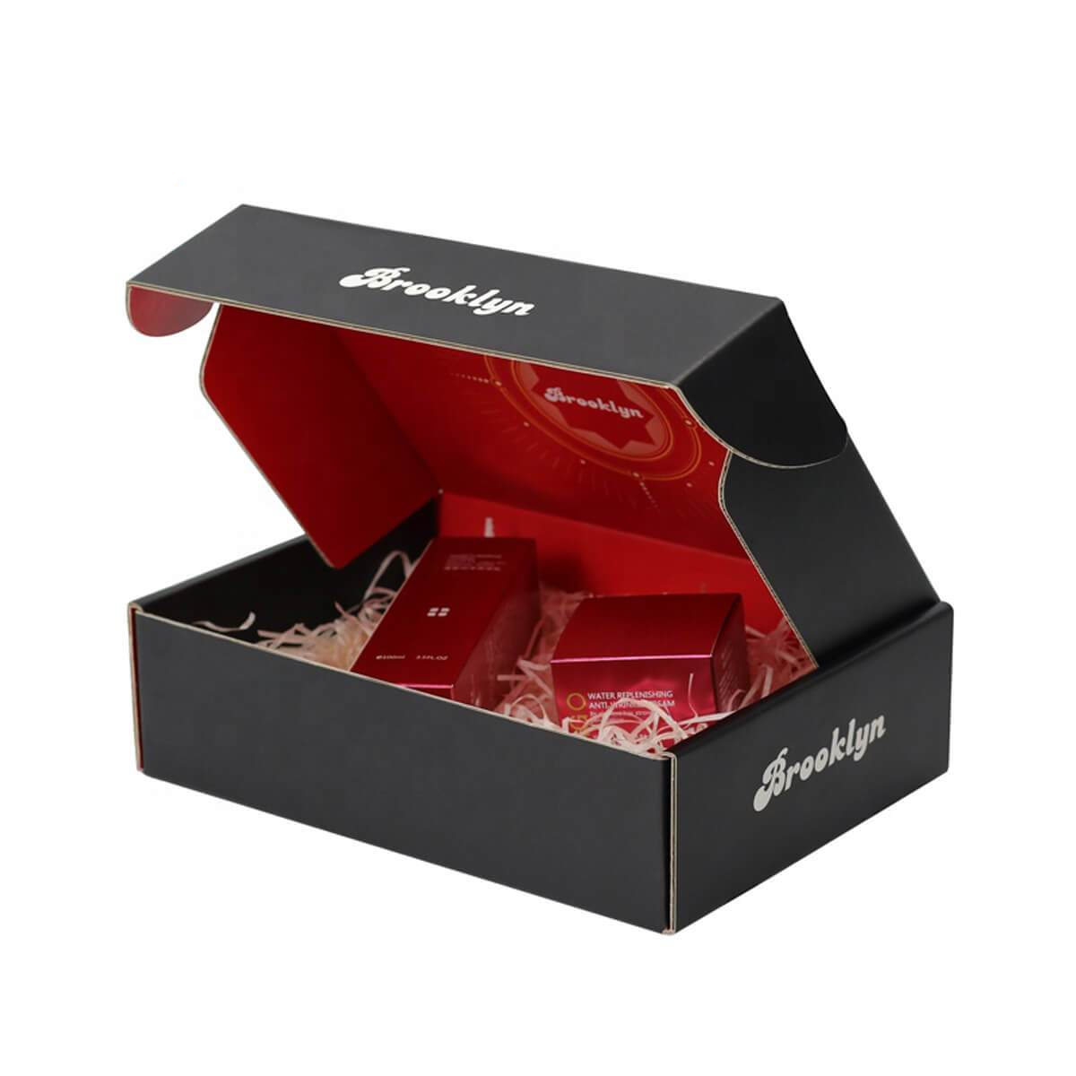 black printed ecommerce mailer box with contrasting interior artwork - view 4