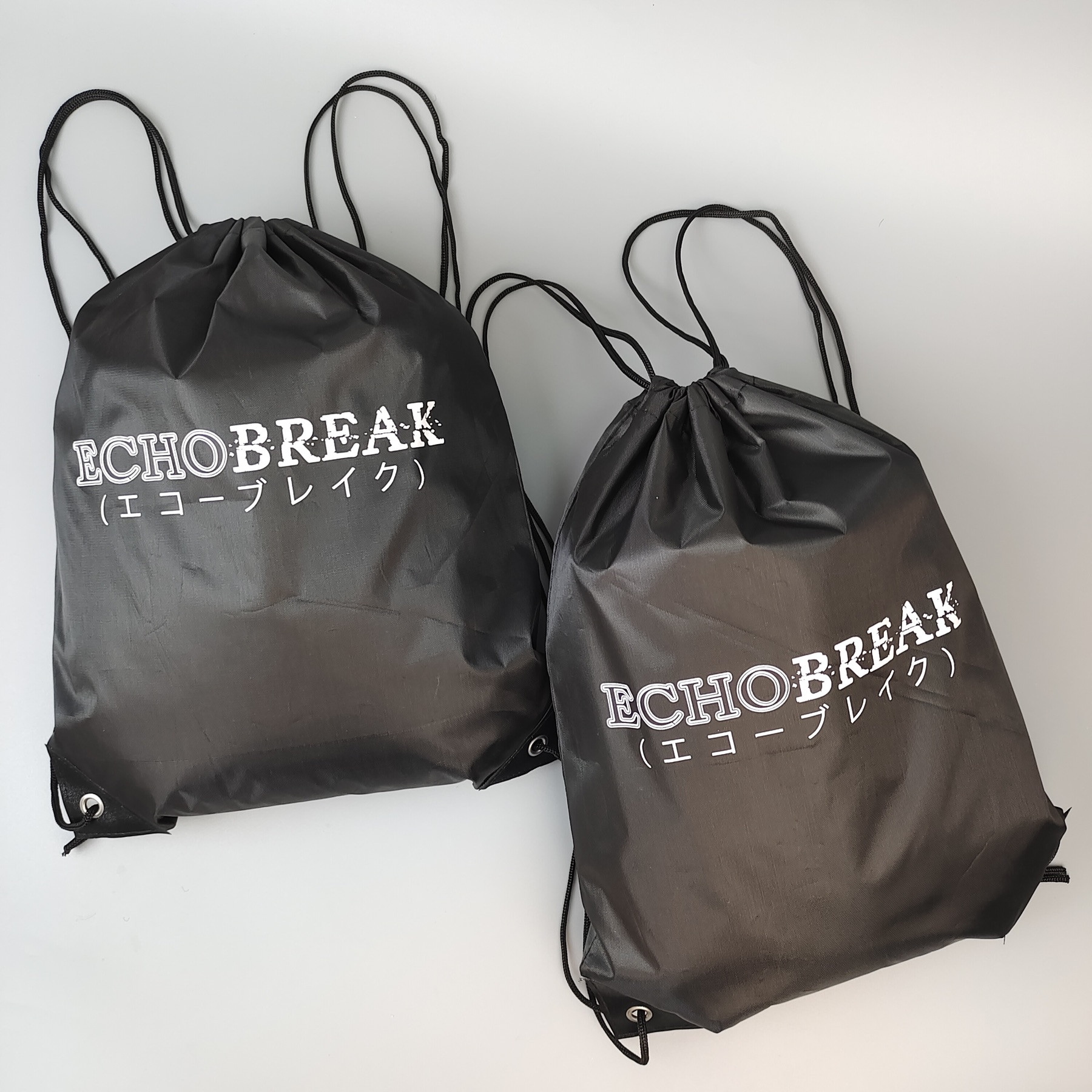 black screen printed polyester drawstring backpack for promotions - view 5