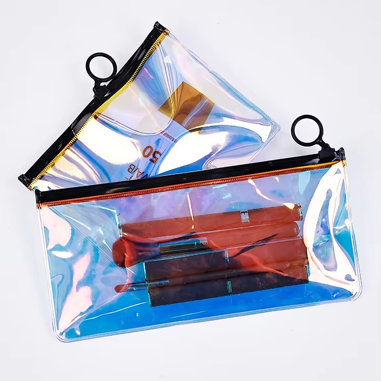 Blue Holographic Ring-Pull Makeup Pouch