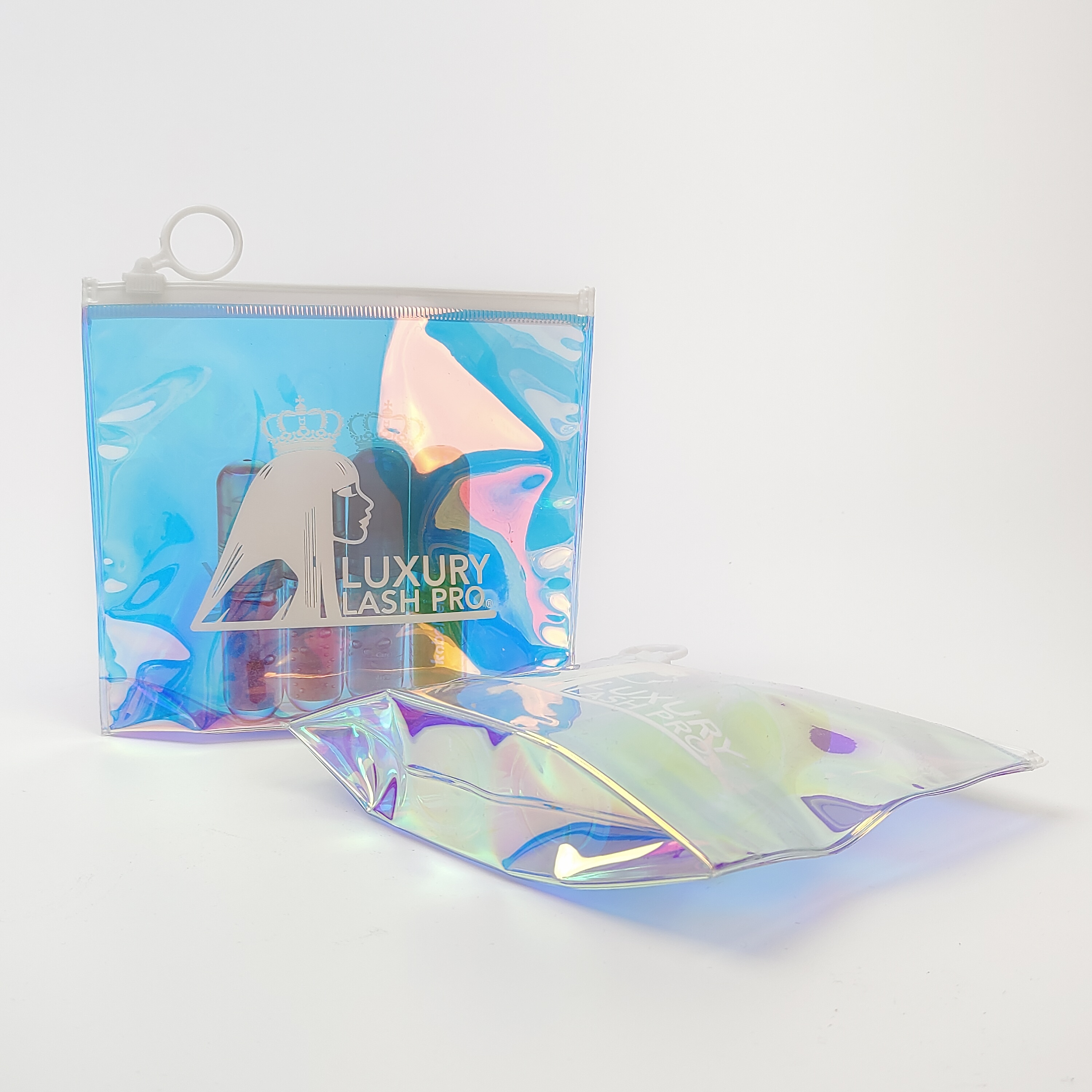 Bottom-Gusset Holographic PVC Zipper Bag