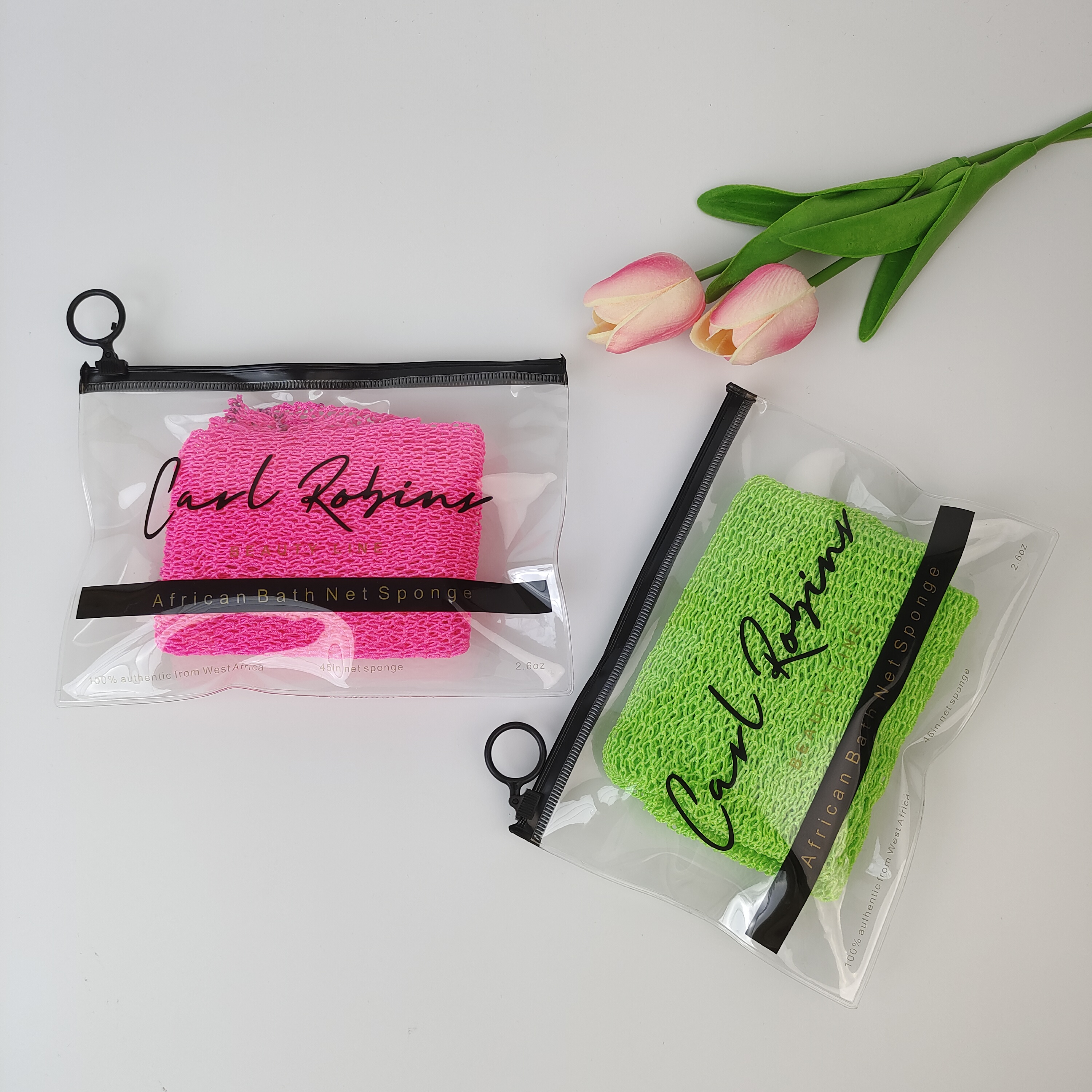 Clear Bath Sponge PVC Zipper Bag