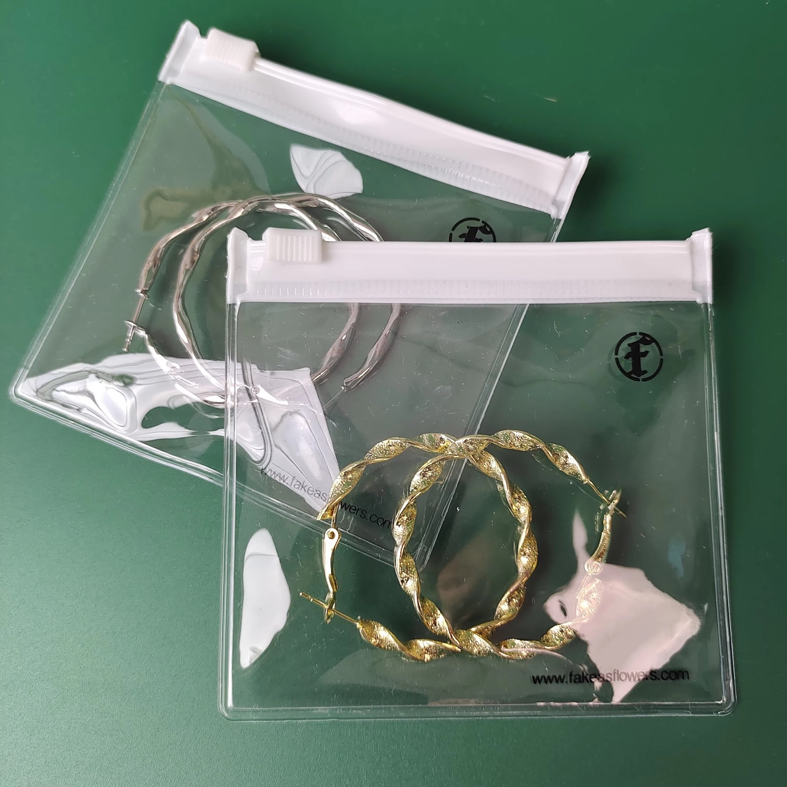 Clear White-Zipper Jewelry PVC Pouch