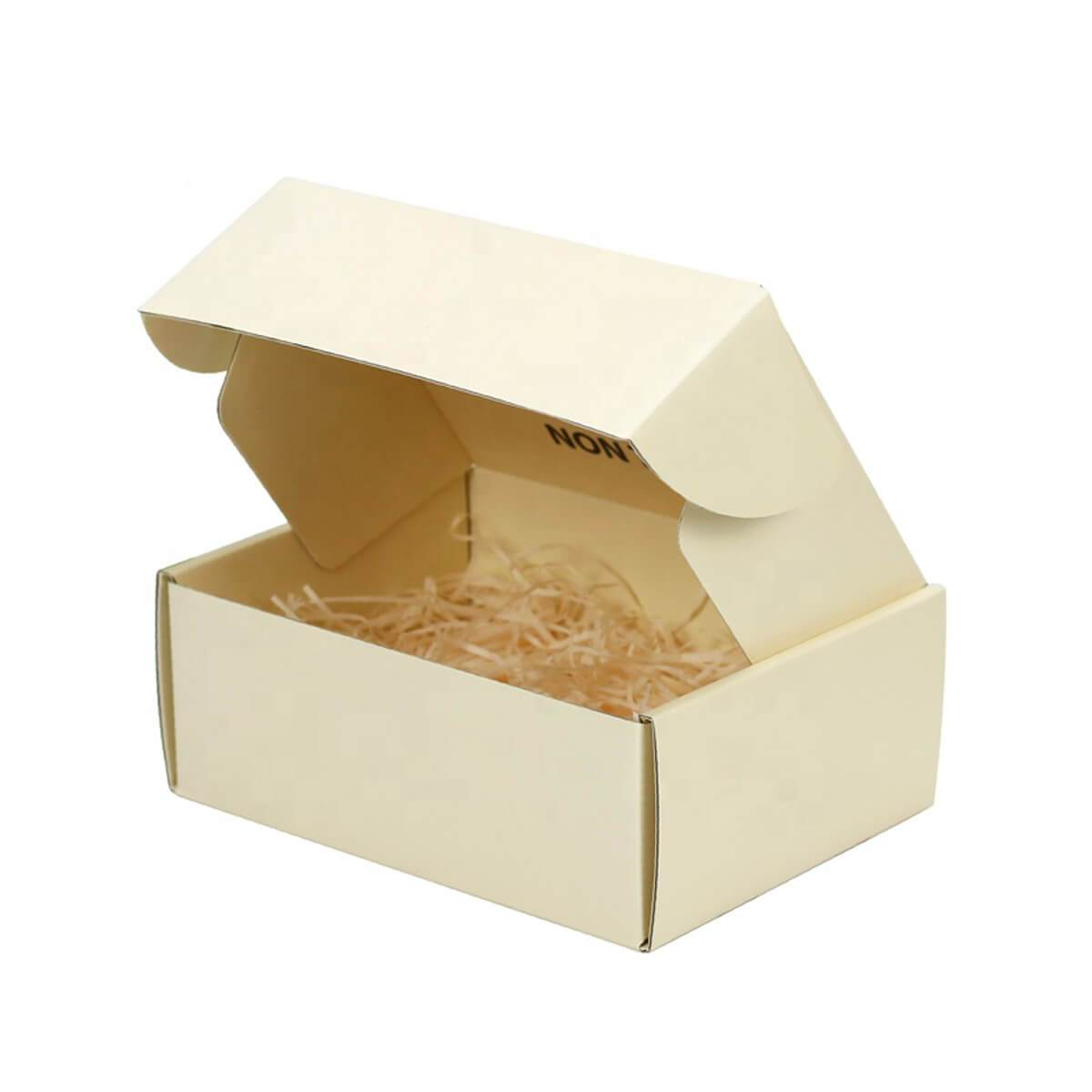 cream printed corrugated mailer box for skincare products - view 2