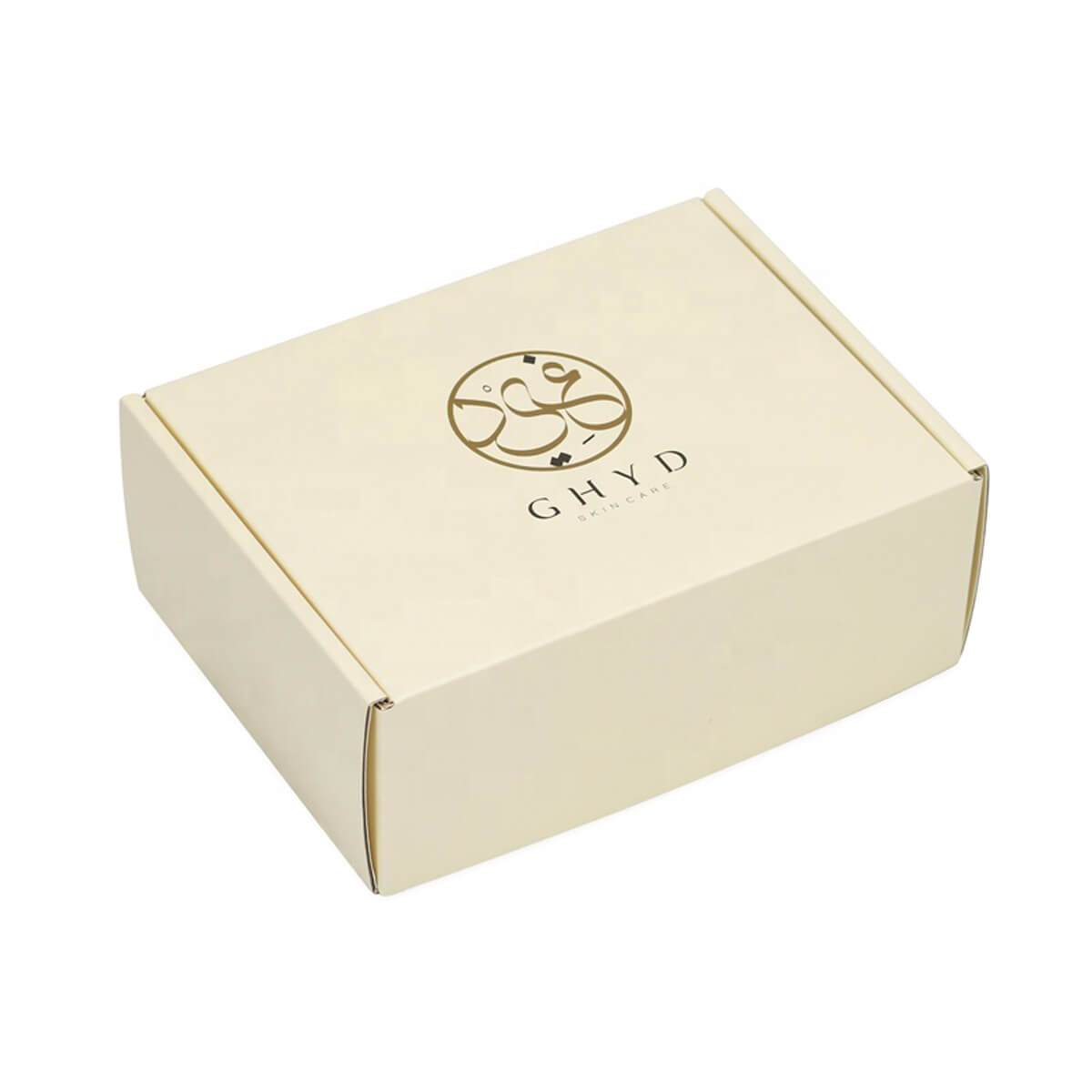 cream printed corrugated mailer box for skincare products - view 3
