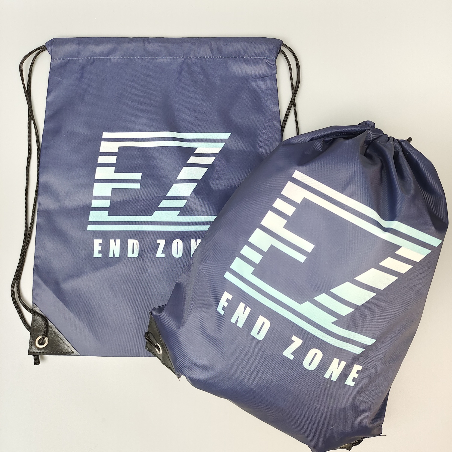 dark blue polyester drawstring bag with full sublimation print - view 2
