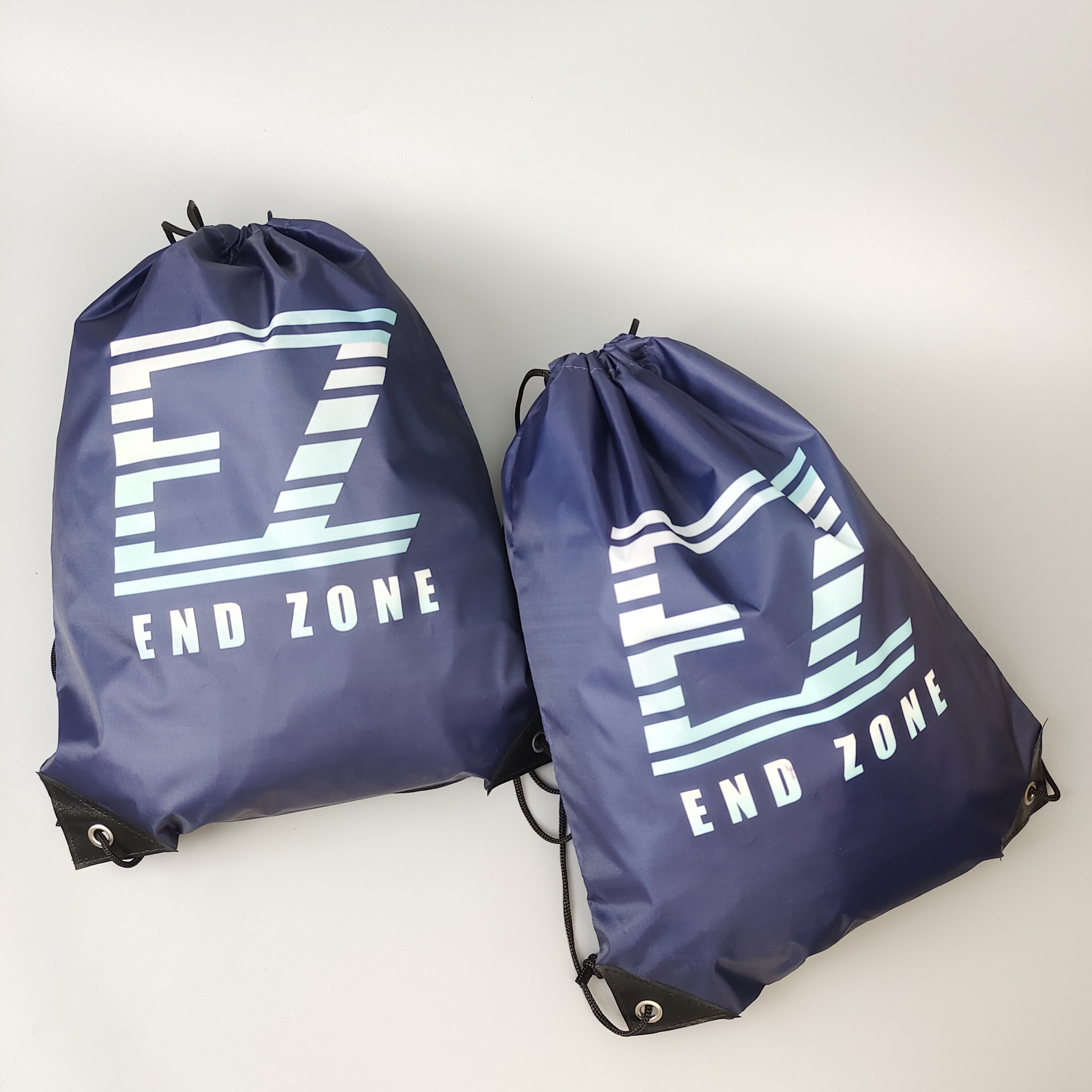 dark blue polyester drawstring bag with full sublimation print - view 5