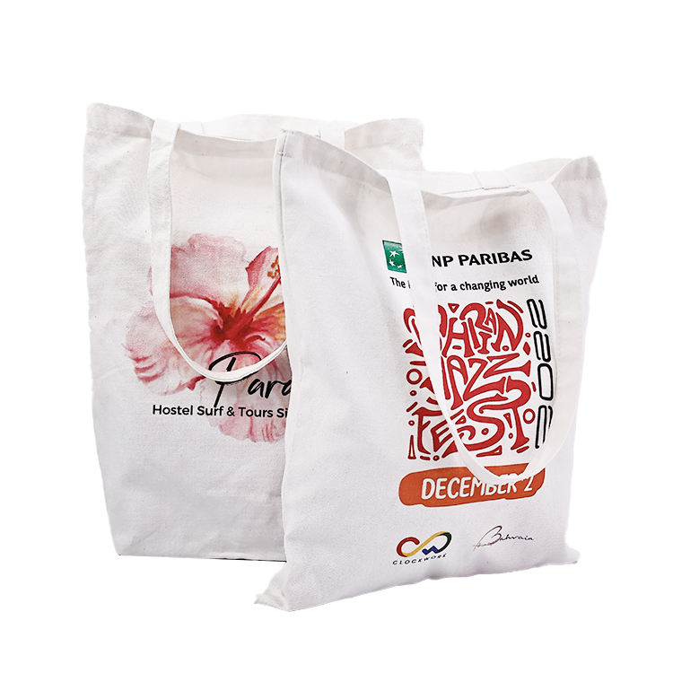 custom full-color printed reusable cotton canvas tote bag - view 2