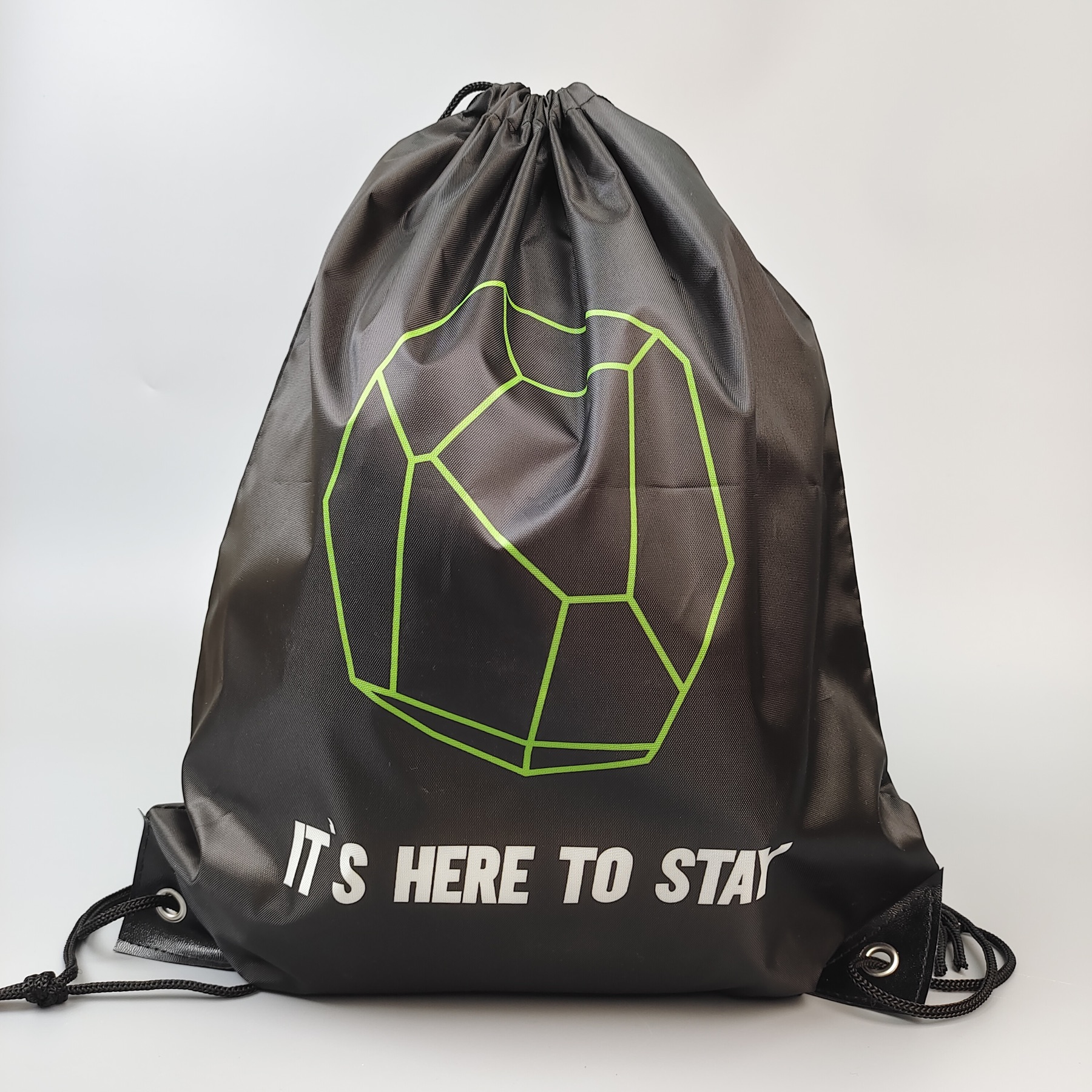 fluorescent high-visibility polyester drawstring backpack - view 5