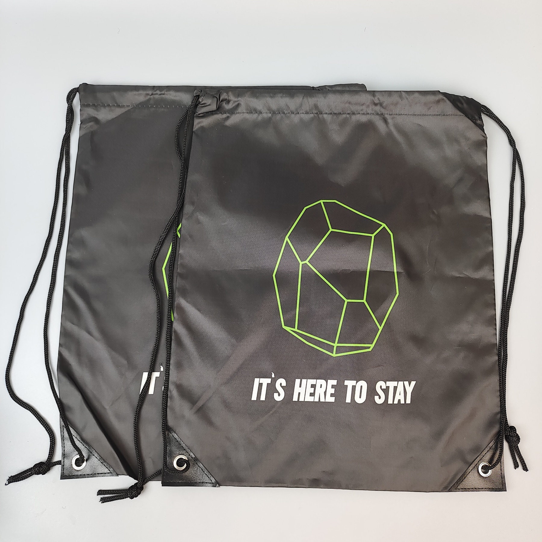 fluorescent high-visibility polyester drawstring backpack - view 6