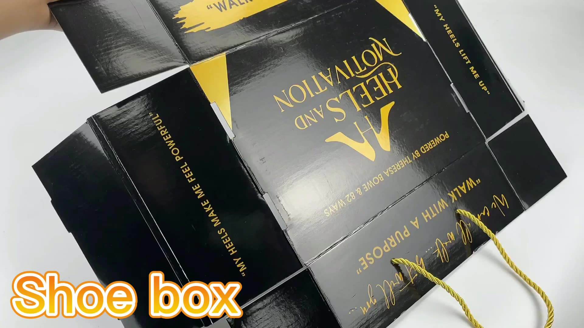printed clothing mailer box with rope carry handles - view 5