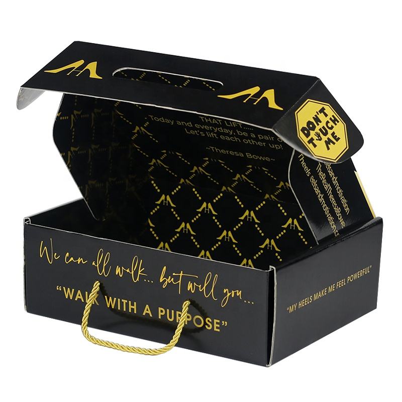 printed clothing mailer box with rope carry handles - view 6