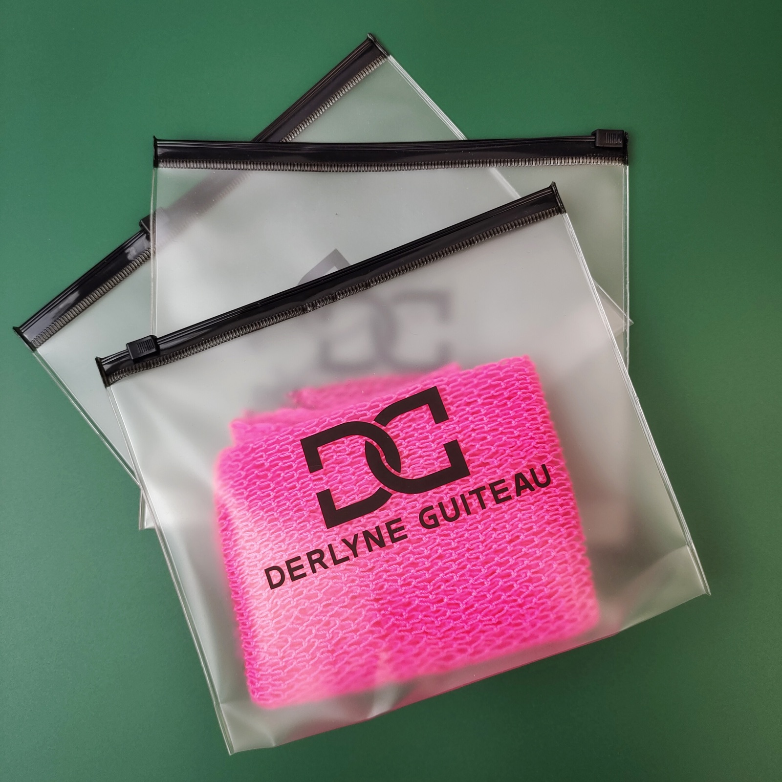 frosted PVC zipper bag with expandable bottom gusset - view 3
