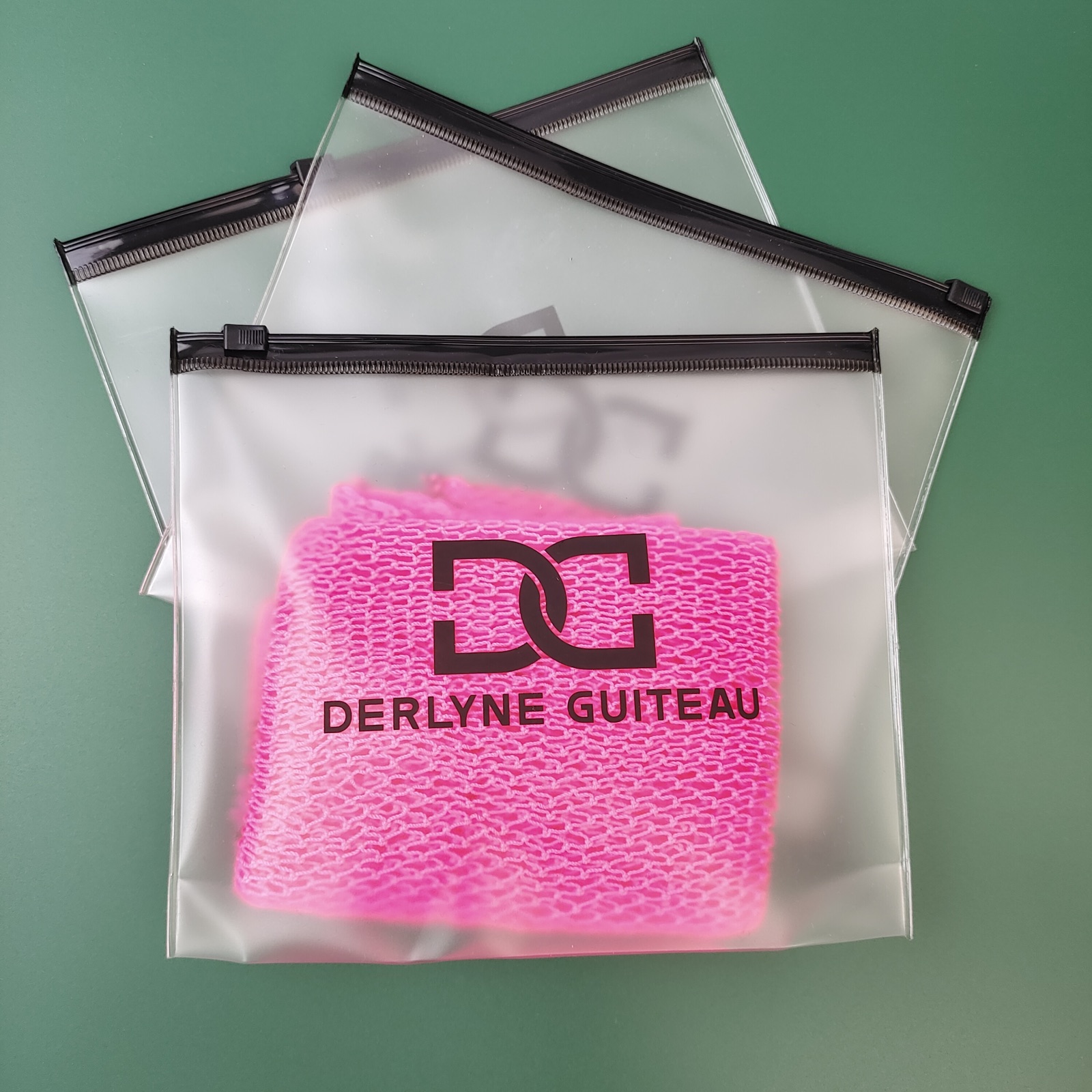 frosted PVC zipper bag with expandable bottom gusset - view 5