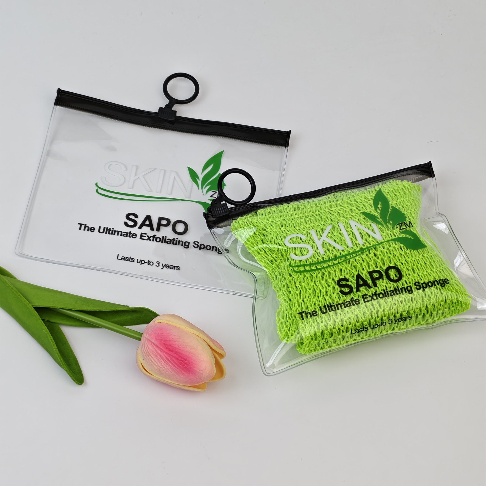 clear transparent PVC zipper bag with full-color printed artwork - view 4