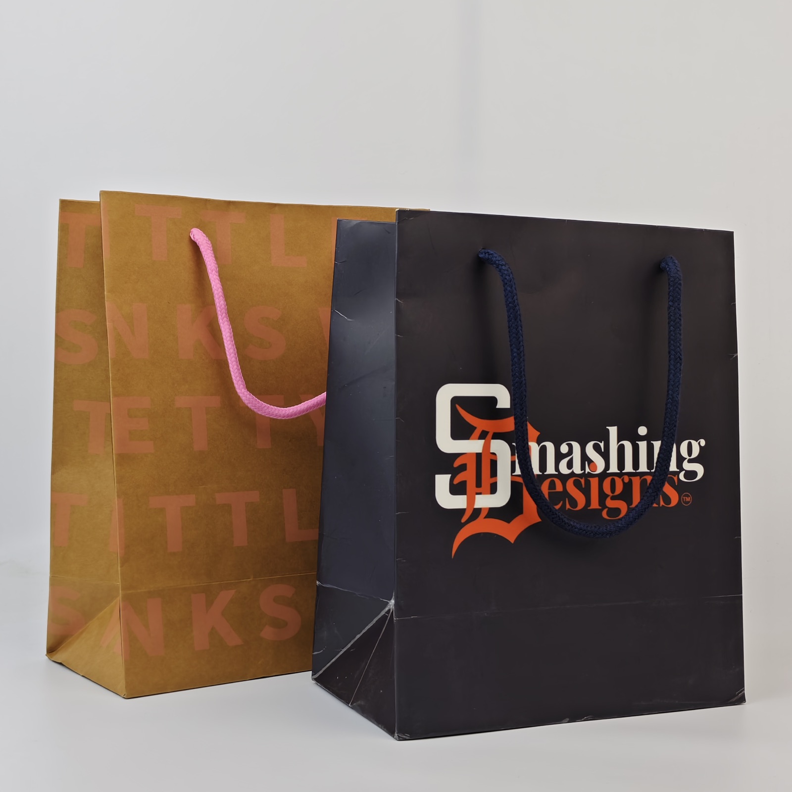 full-color printed paper shopping bag with rope handles - view 3
