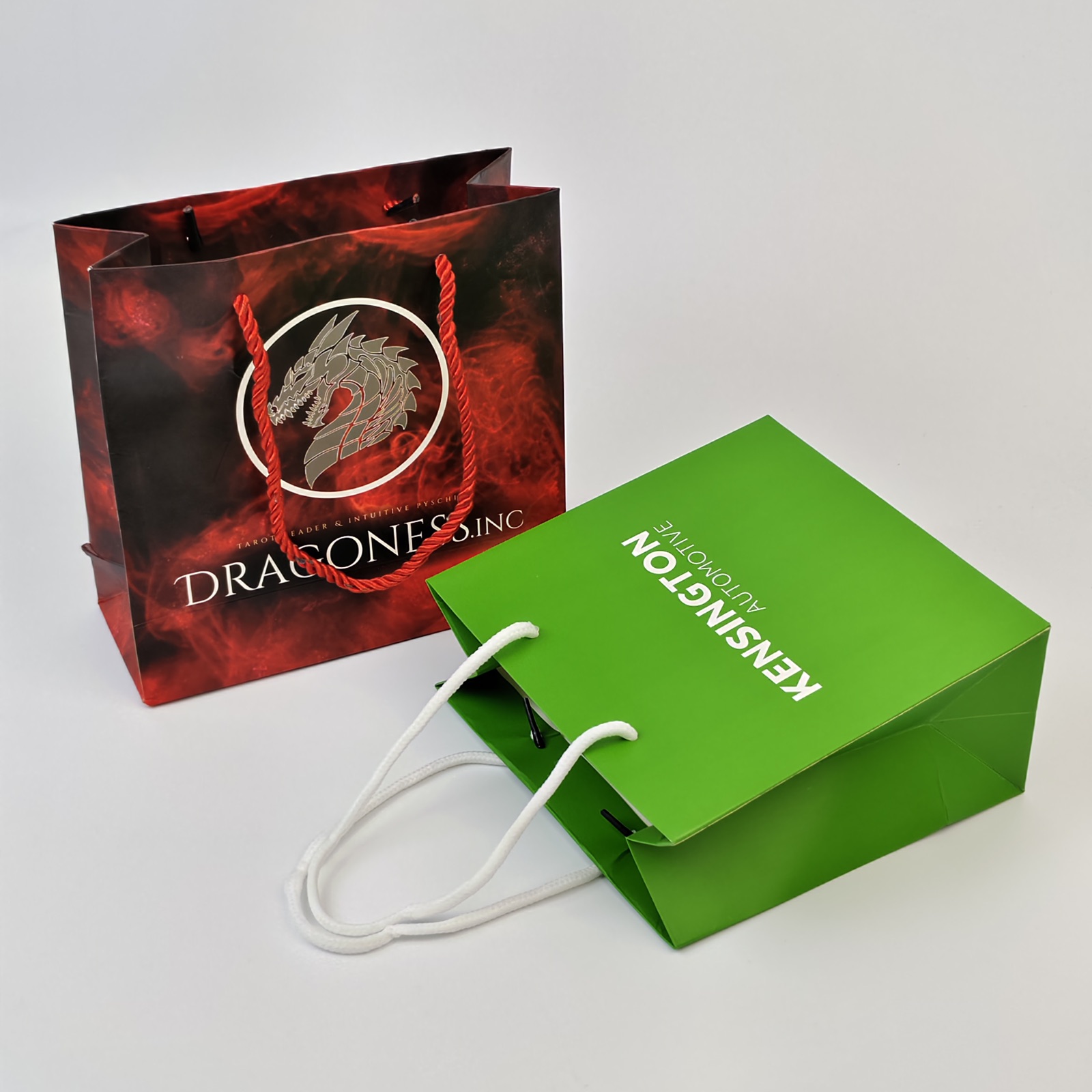 full-color printed paper shopping bag with rope handles - view 5