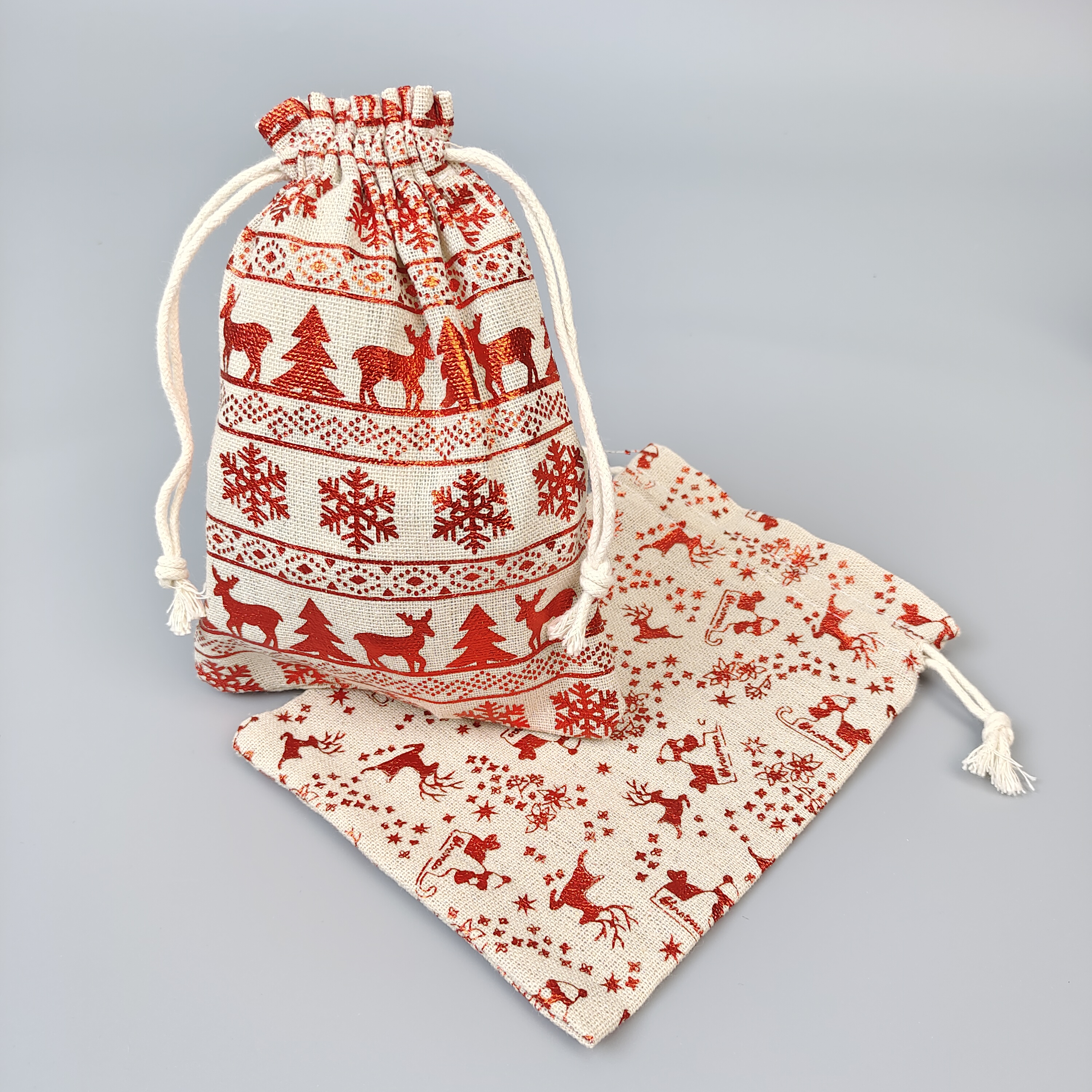 Green Woven Drawstring Pouch