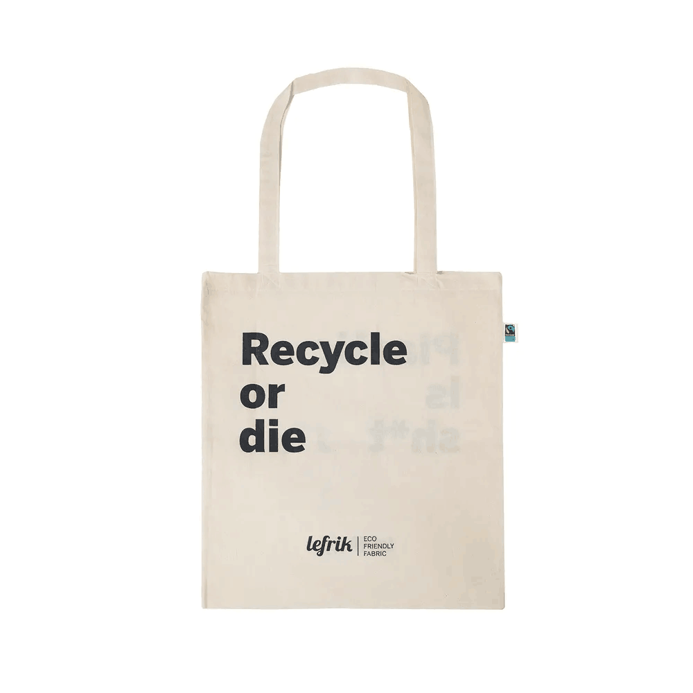 lightweight printed cotton tote bag with long handles - view 3