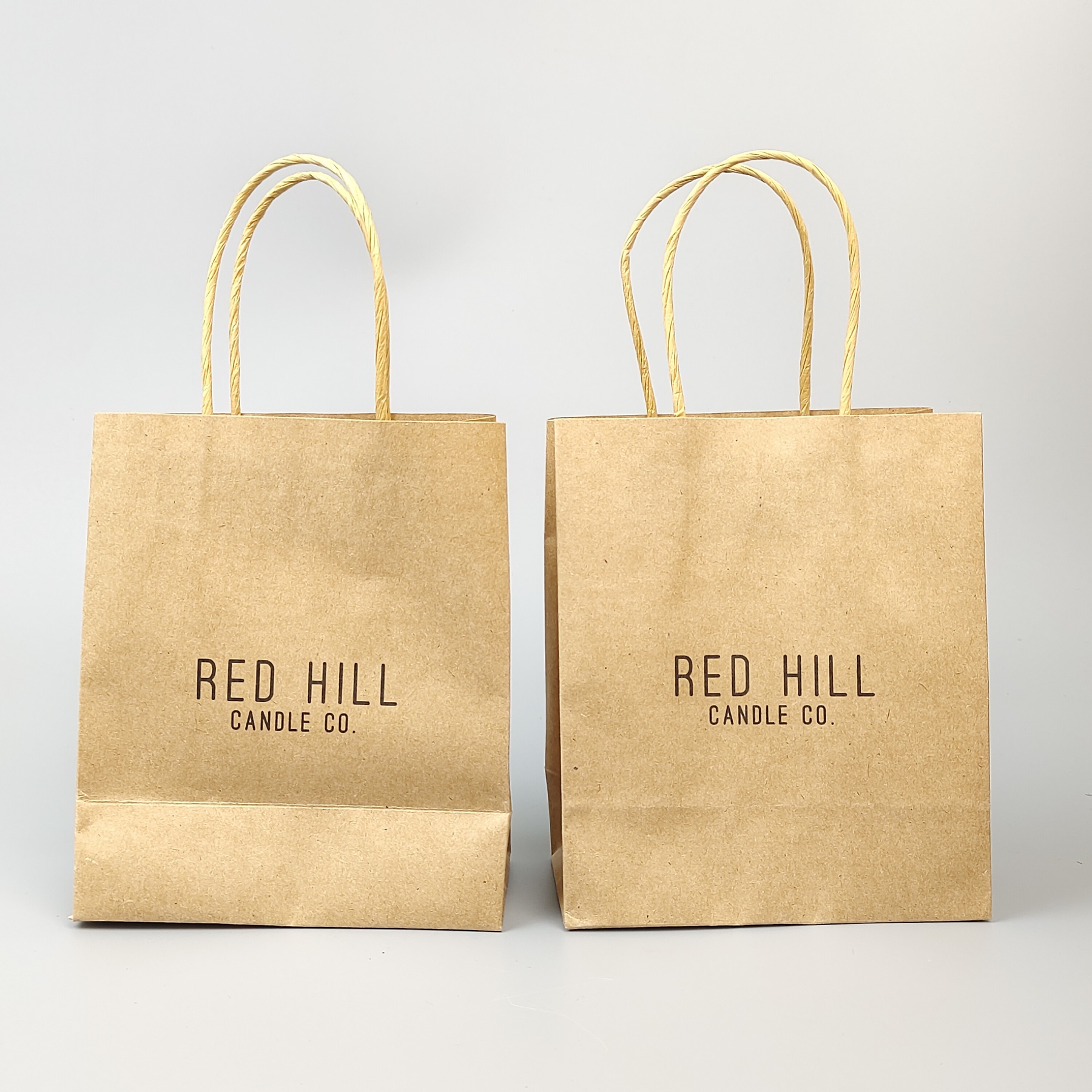 natural kraft paper carrier bag with handles for takeaway - view 3