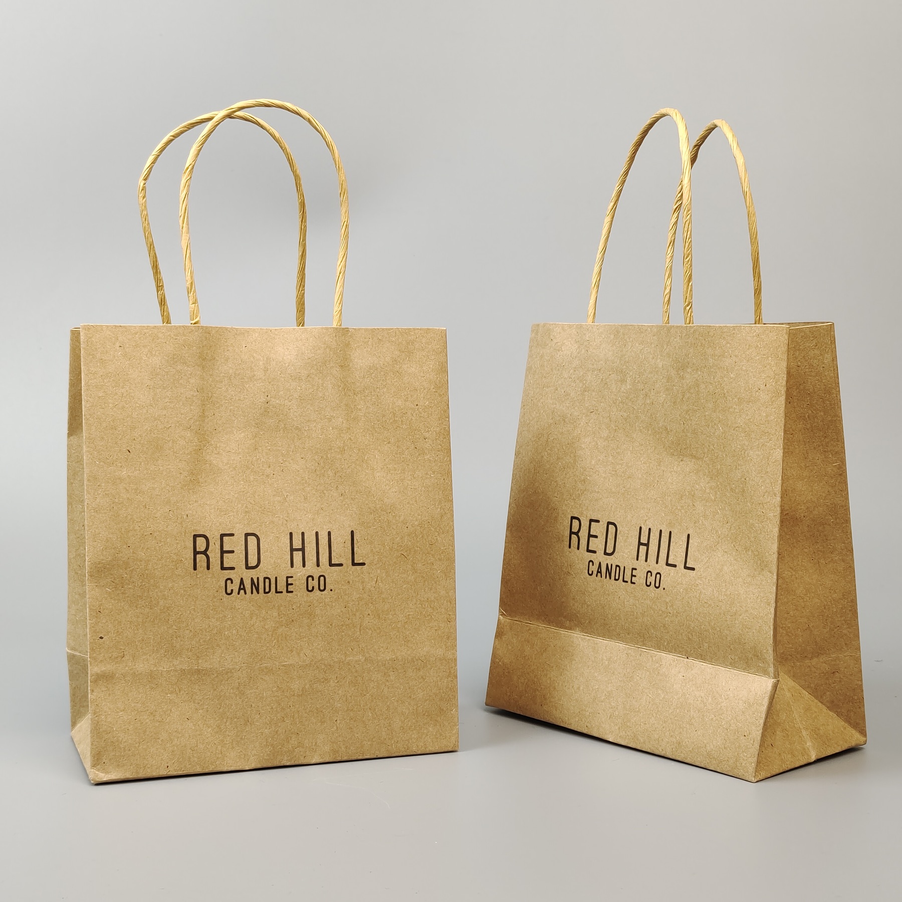 natural kraft paper carrier bag with handles for takeaway - view 4