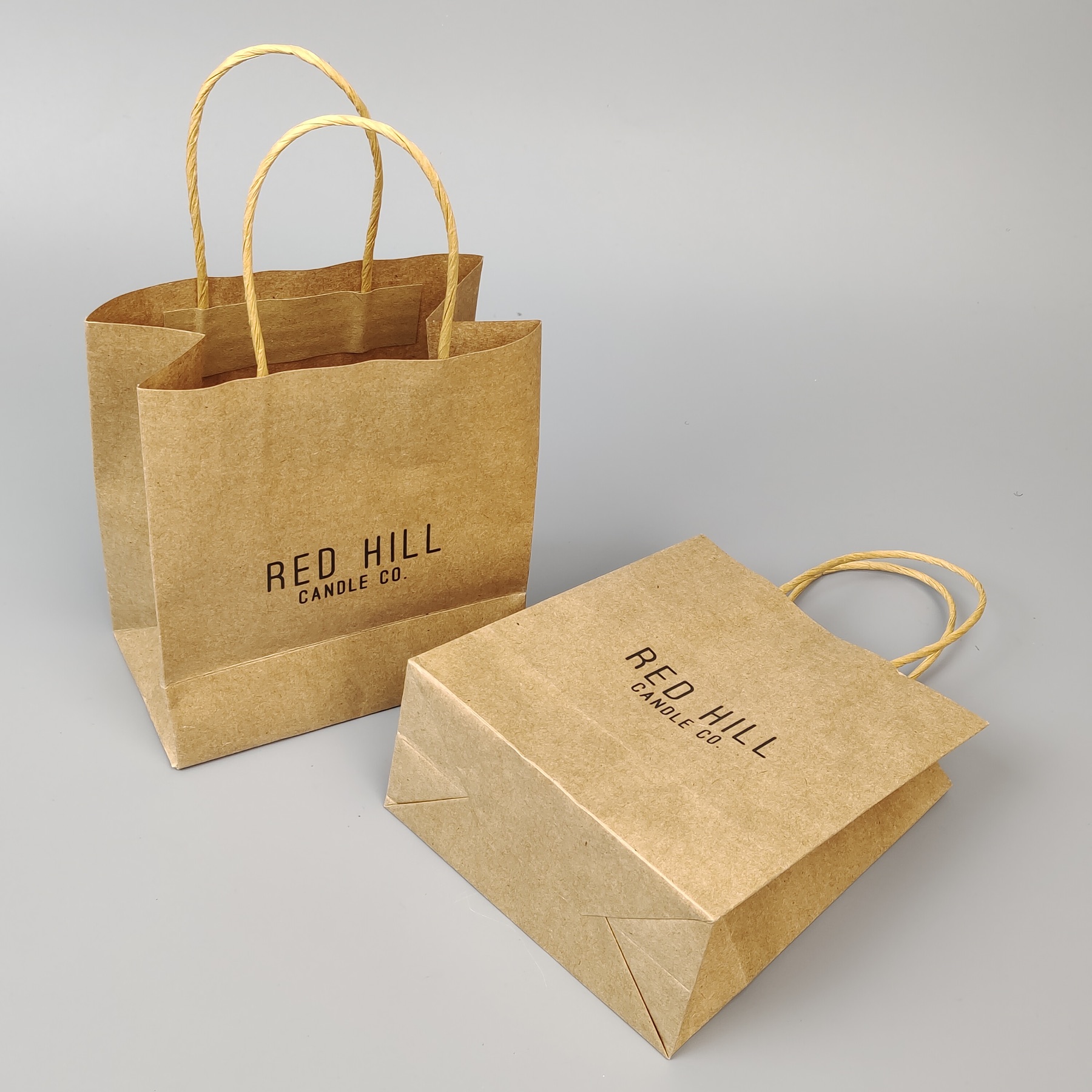 natural kraft paper carrier bag with handles for takeaway - view 6