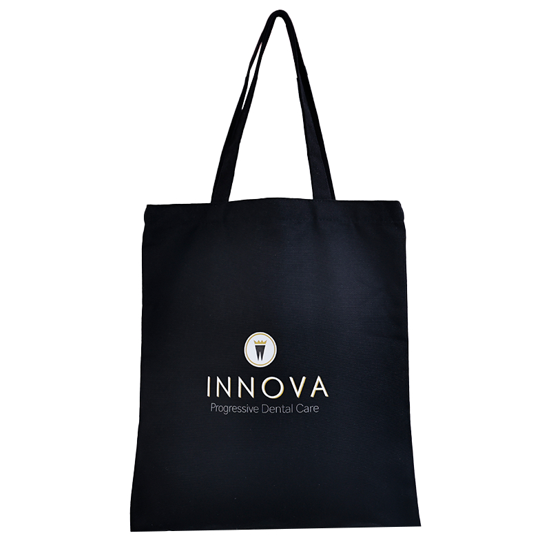 large capacity cotton canvas tote bag with long shoulder handles - view 2