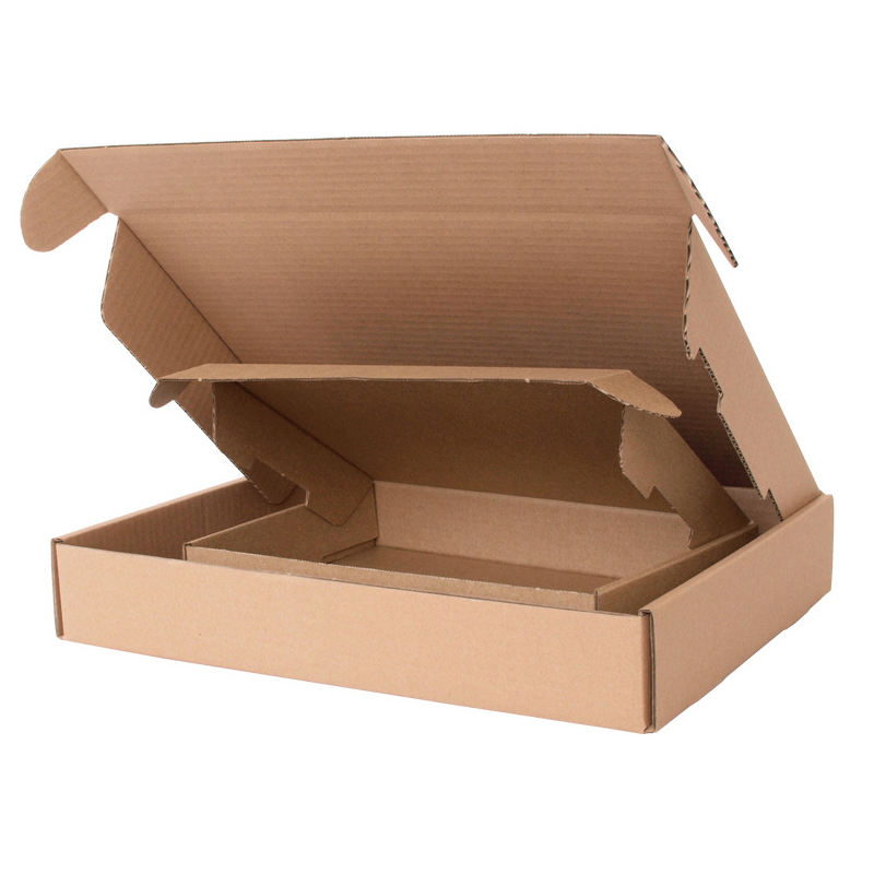 large foldable kraft corrugated shipping mailer box - view 3