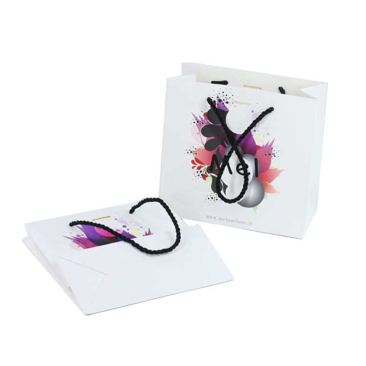 luxury printed structured paper shopping bag for fashion retail - view 3