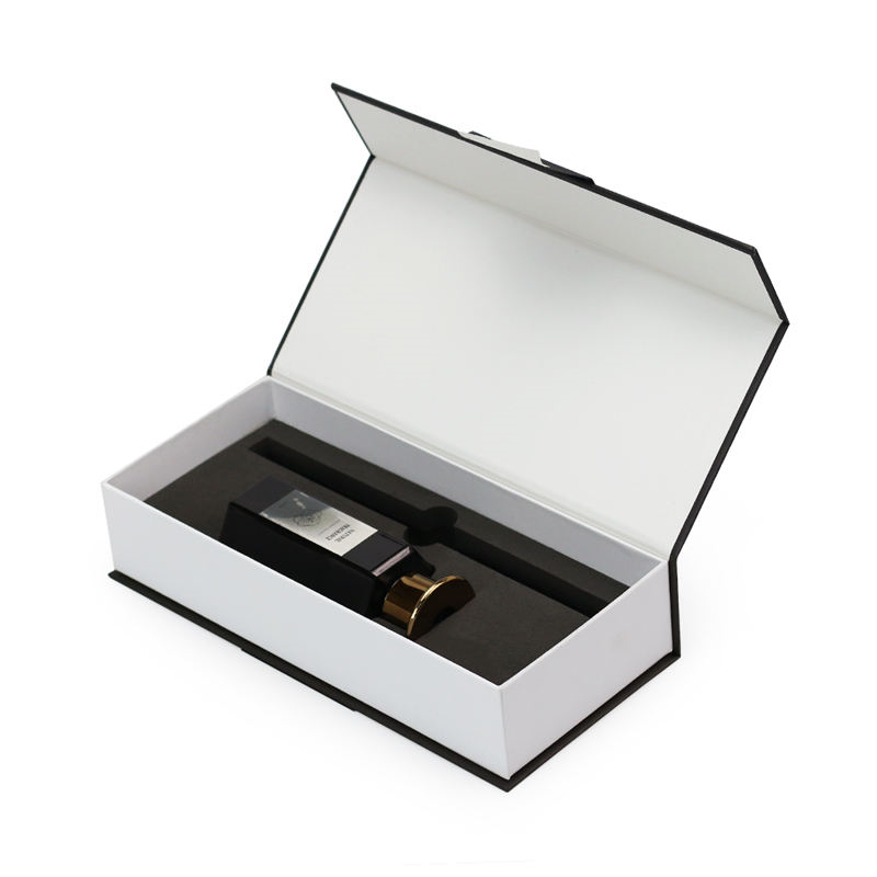 white book-style magnetic closure box with custom insert - view 5