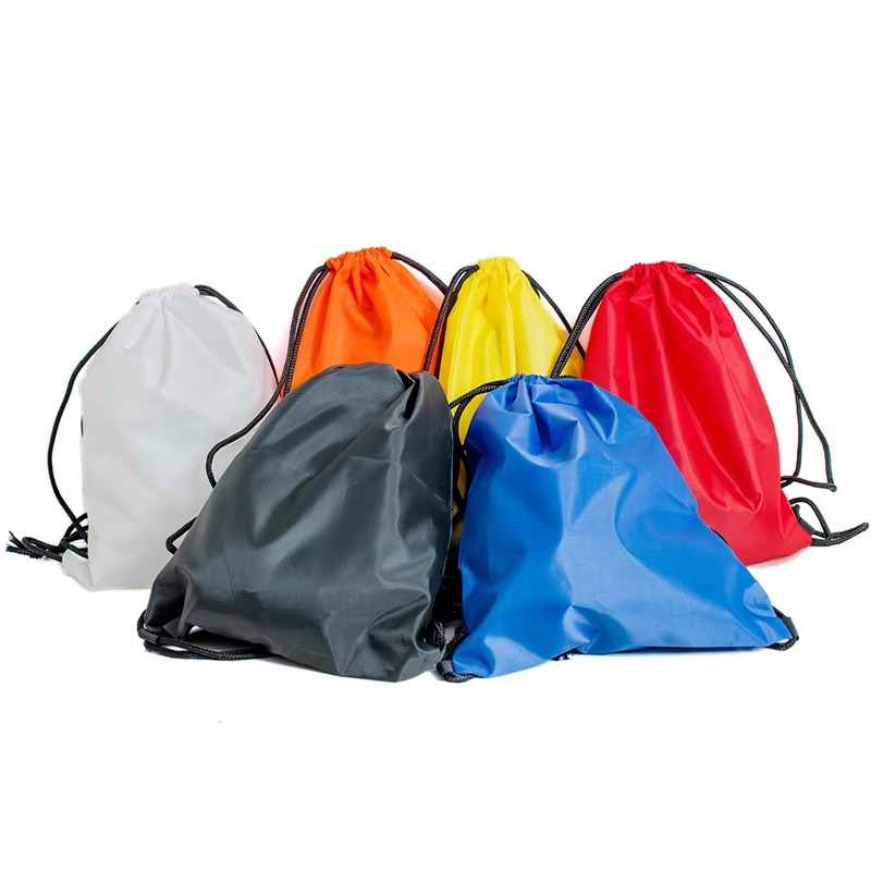 Multicolor Plain Polyester Drawstring Bags