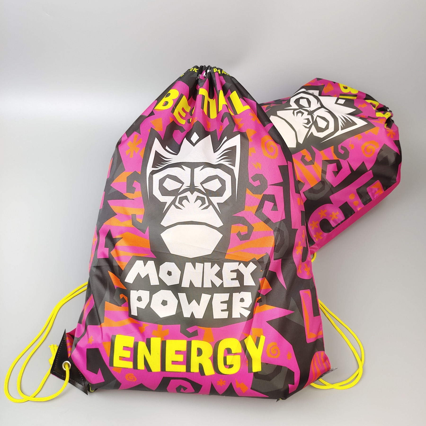 custom printed polyester drawstring bag for music festival merchandise - view 2
