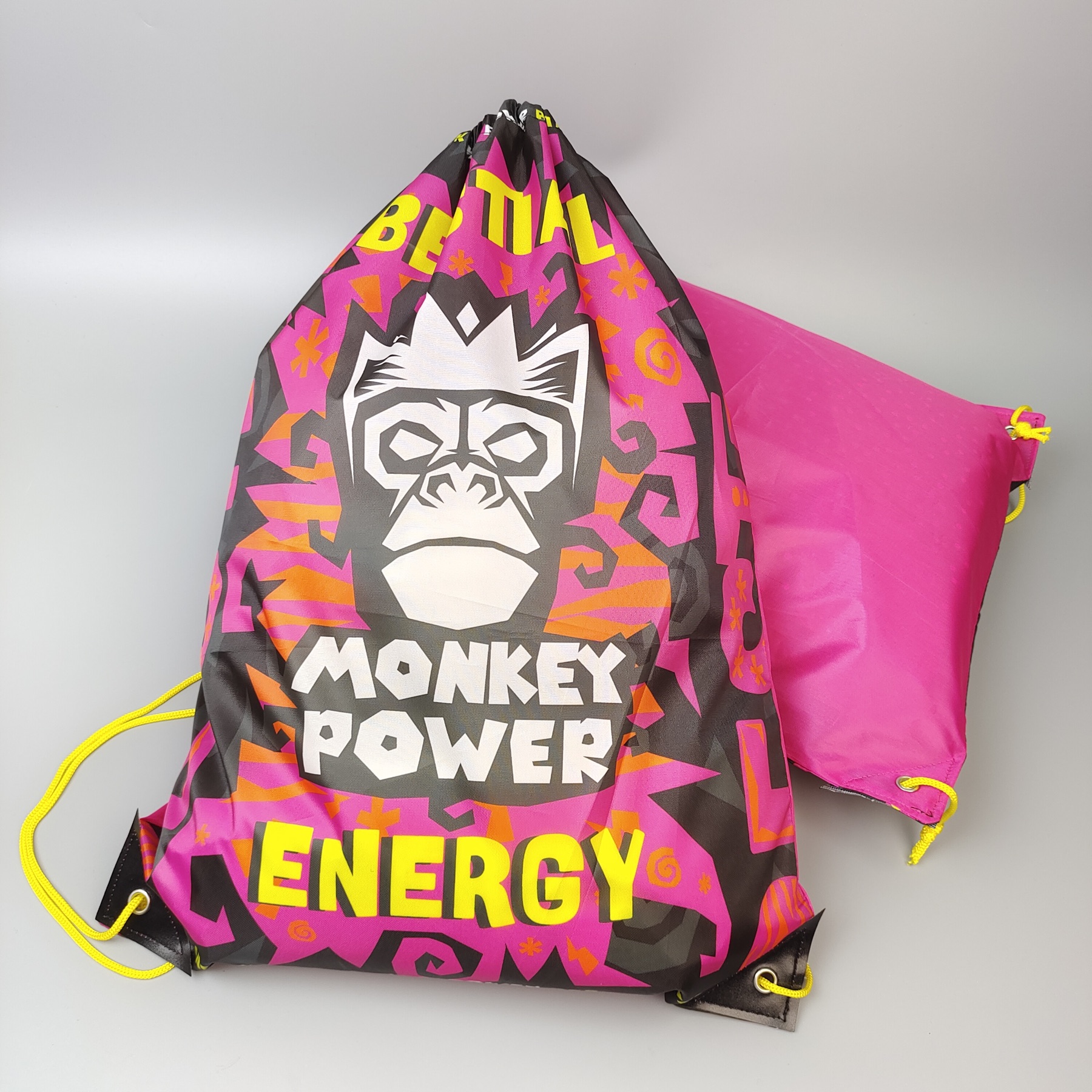 custom printed polyester drawstring bag for music festival merchandise - view 3