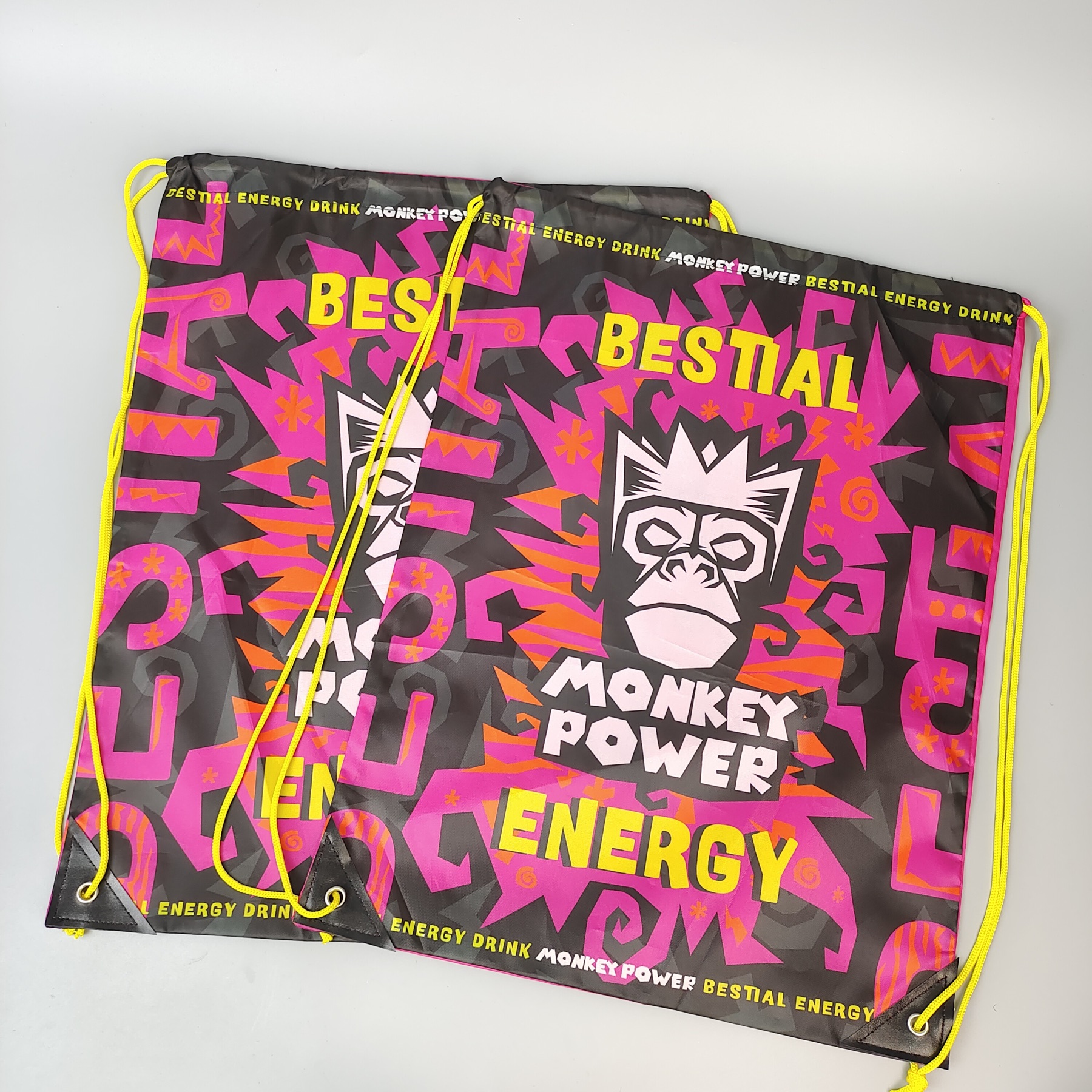 custom printed polyester drawstring bag for music festival merchandise - view 4