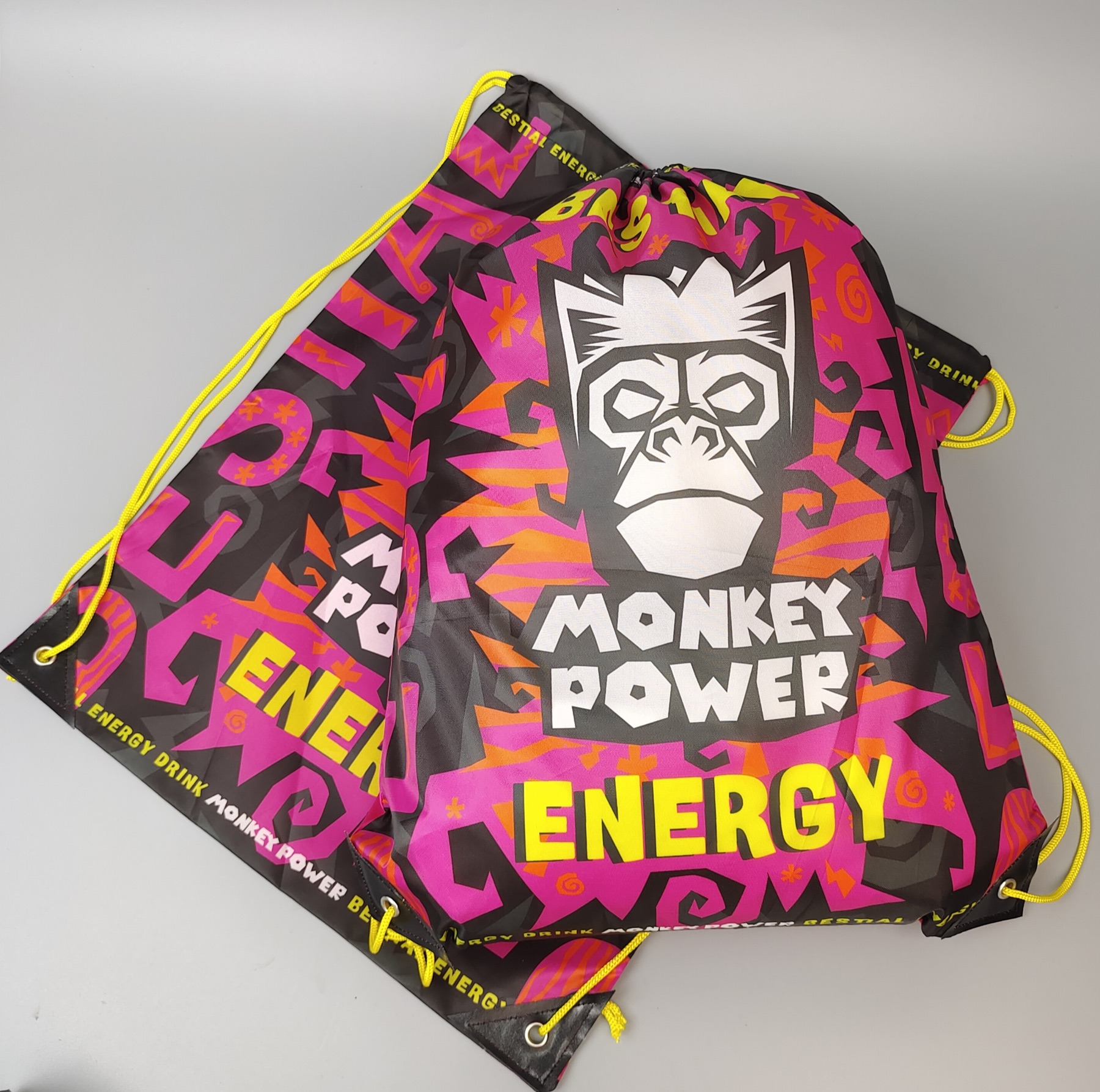 custom printed polyester drawstring bag for music festival merchandise - view 5