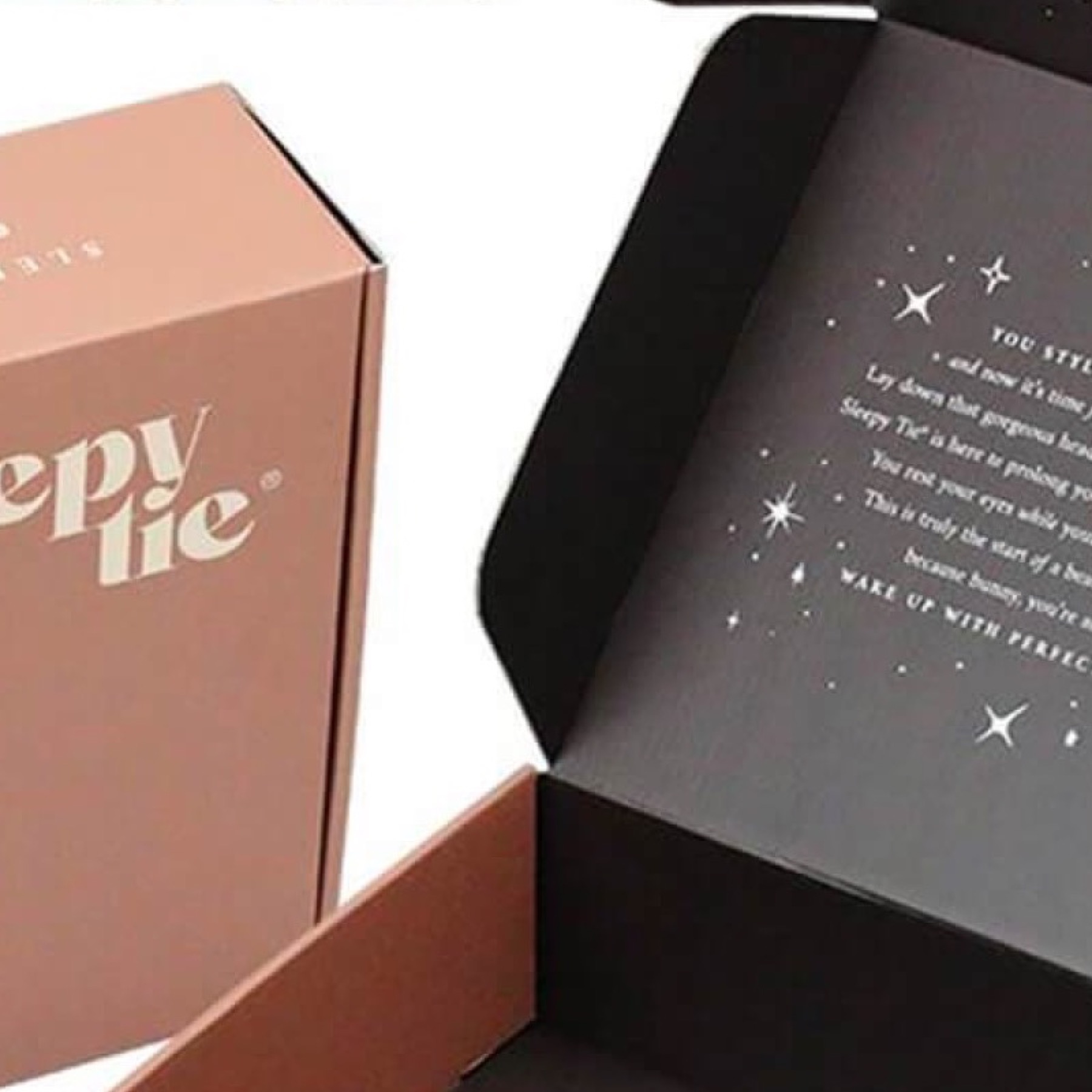 pink custom artwork corrugated mailer box with dark printed interior - view 6