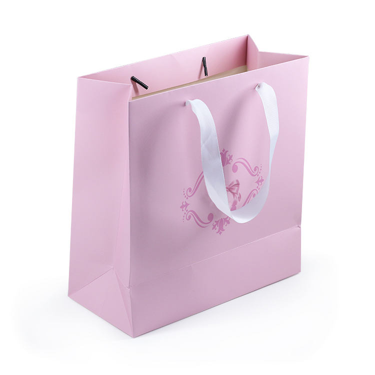 pink printed paper shopping bag for baby clothing and gifts - view 6