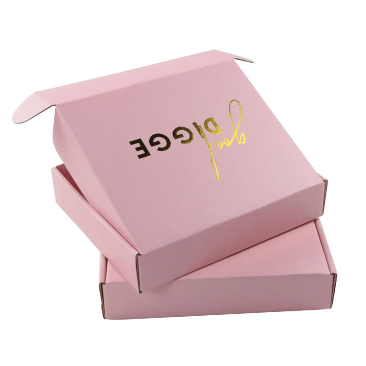 strong pink corrugated mailer box with inside printed message - view 4
