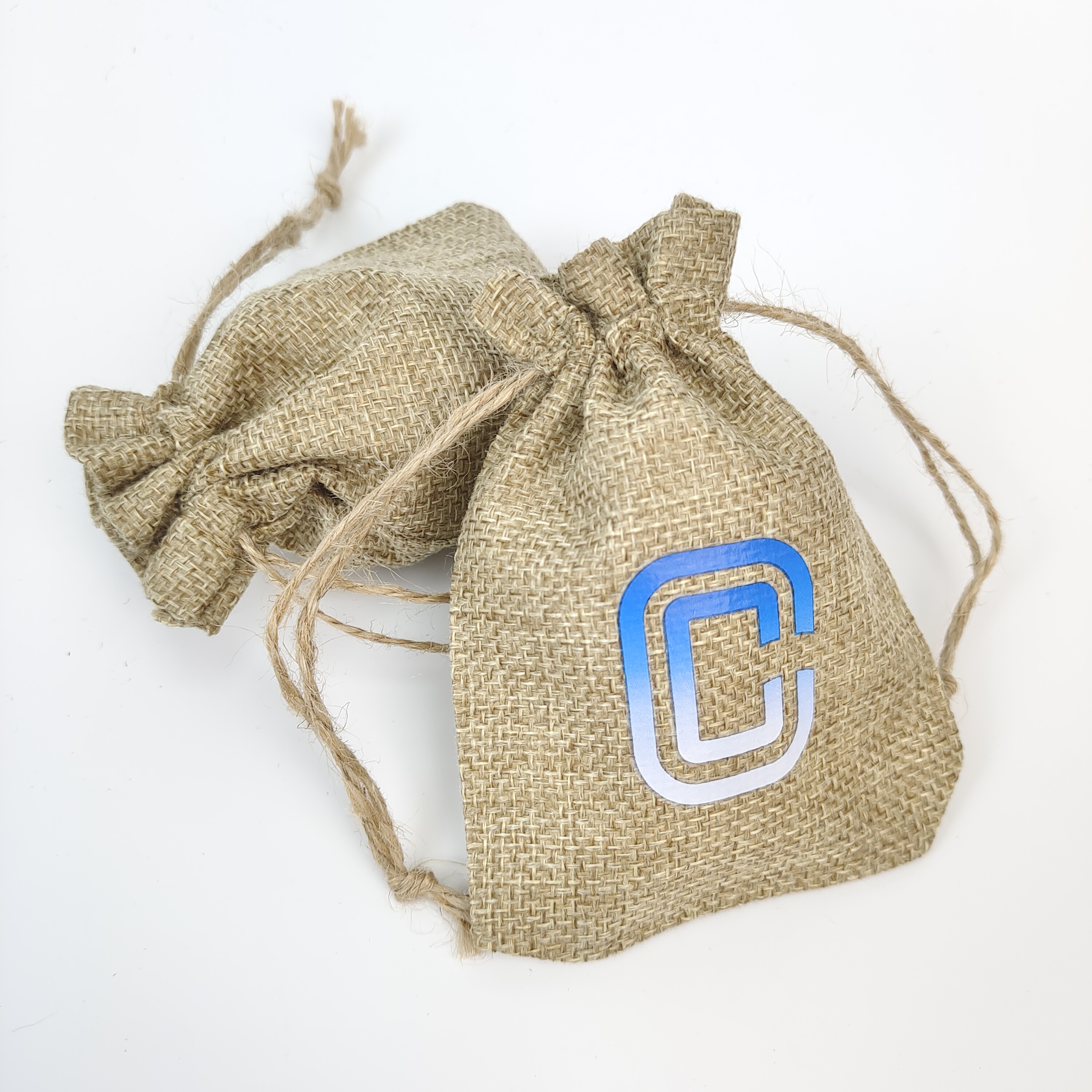 Printed Jute Drawstring Bag