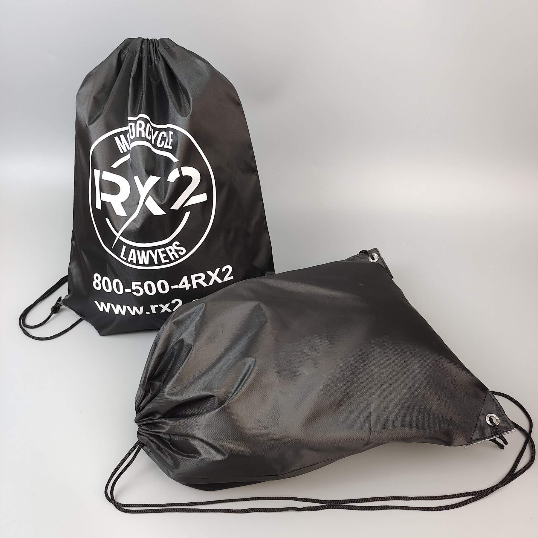 custom black polyester backpack with printed merchandise artwork - view 2