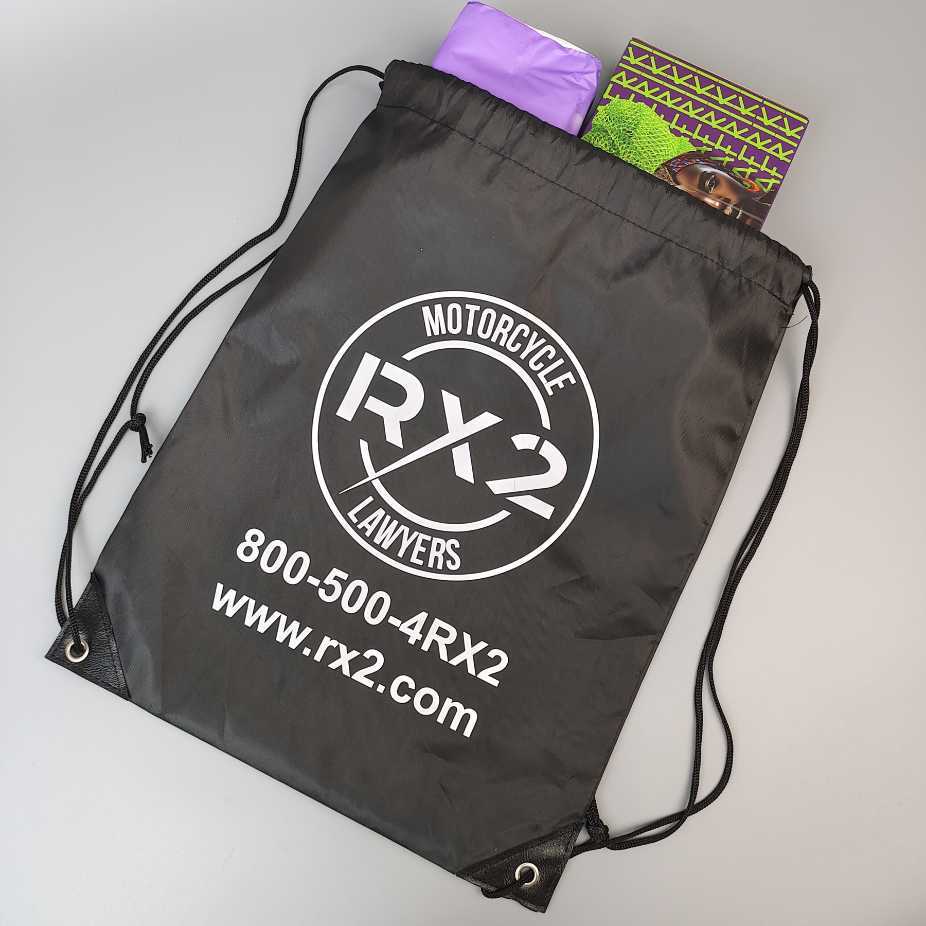 custom black polyester backpack with printed merchandise artwork - view 3