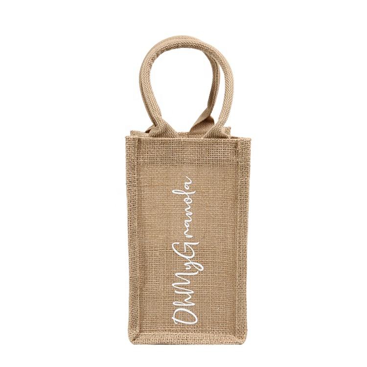 single-bottle jute wine bag product example - view 6