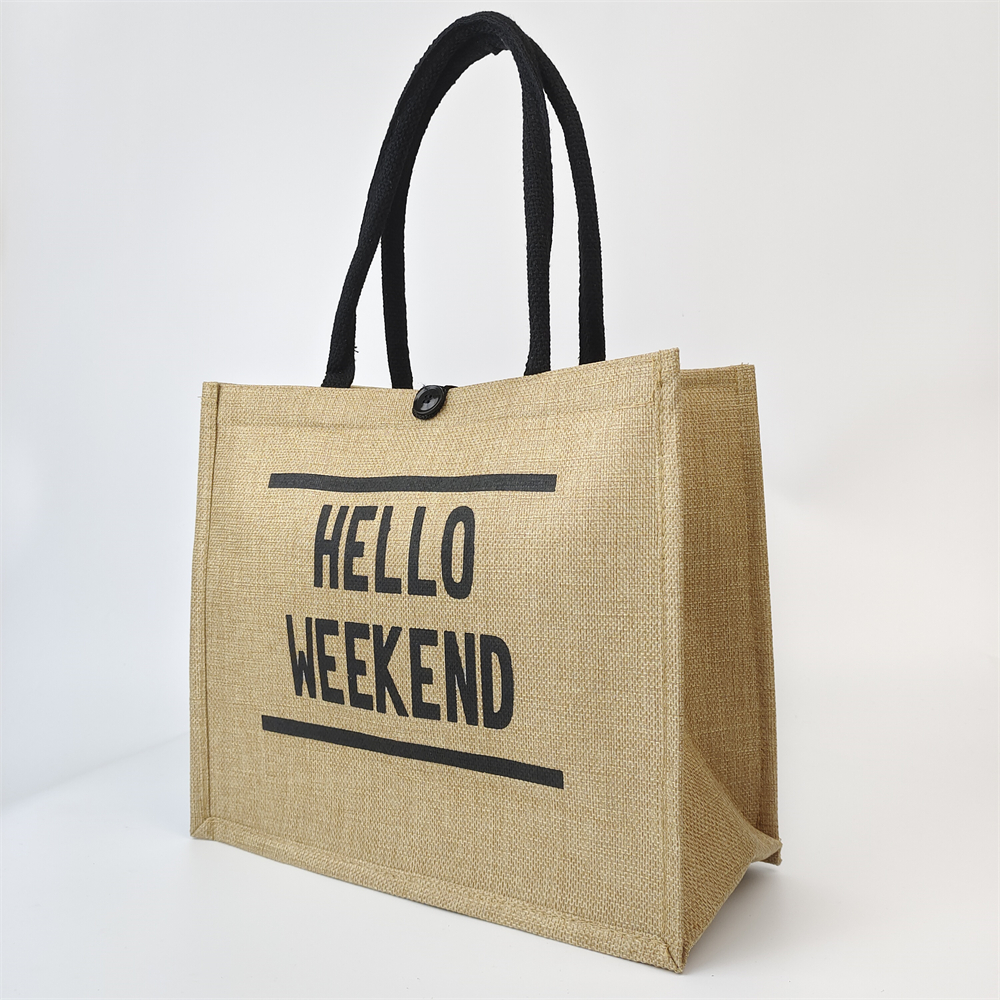 Single-Color Printed Jute Tote Bag