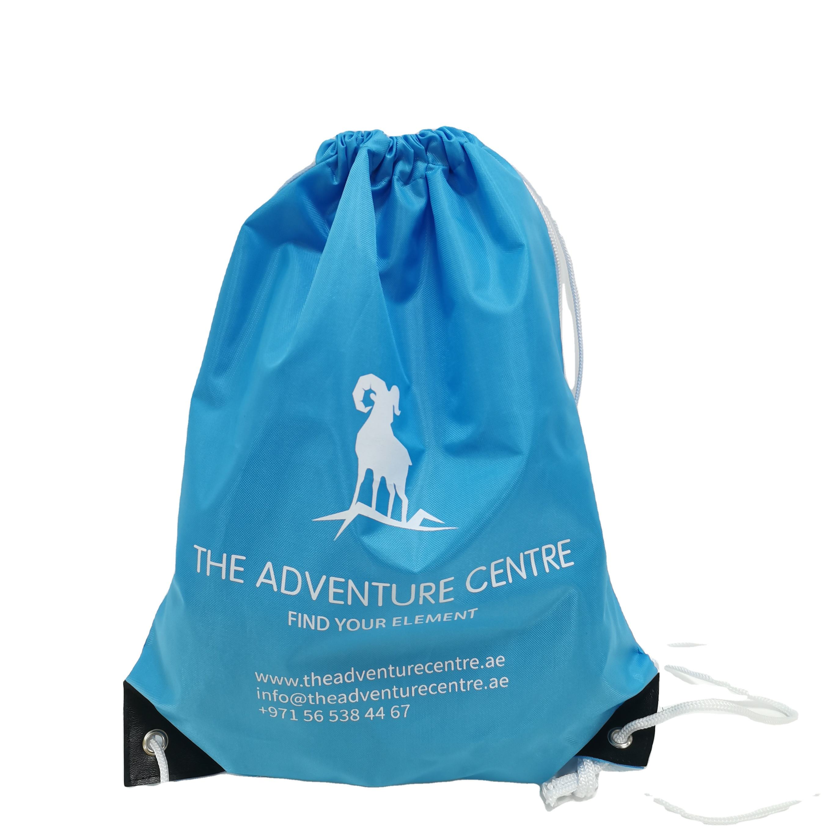Sky Blue Event Polyester Drawstring Bag
