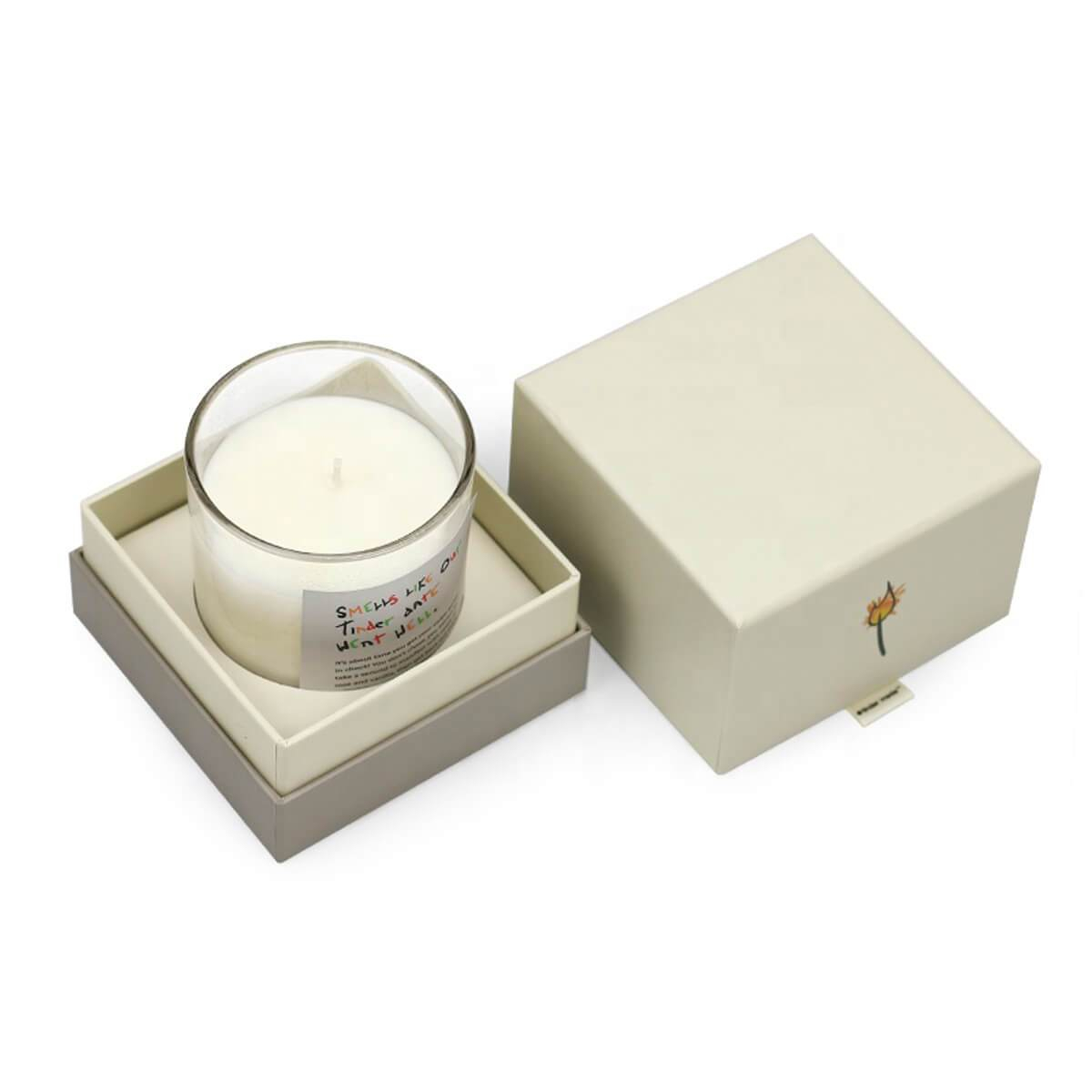 two-piece rigid candle box with fitted circular insert - view 3